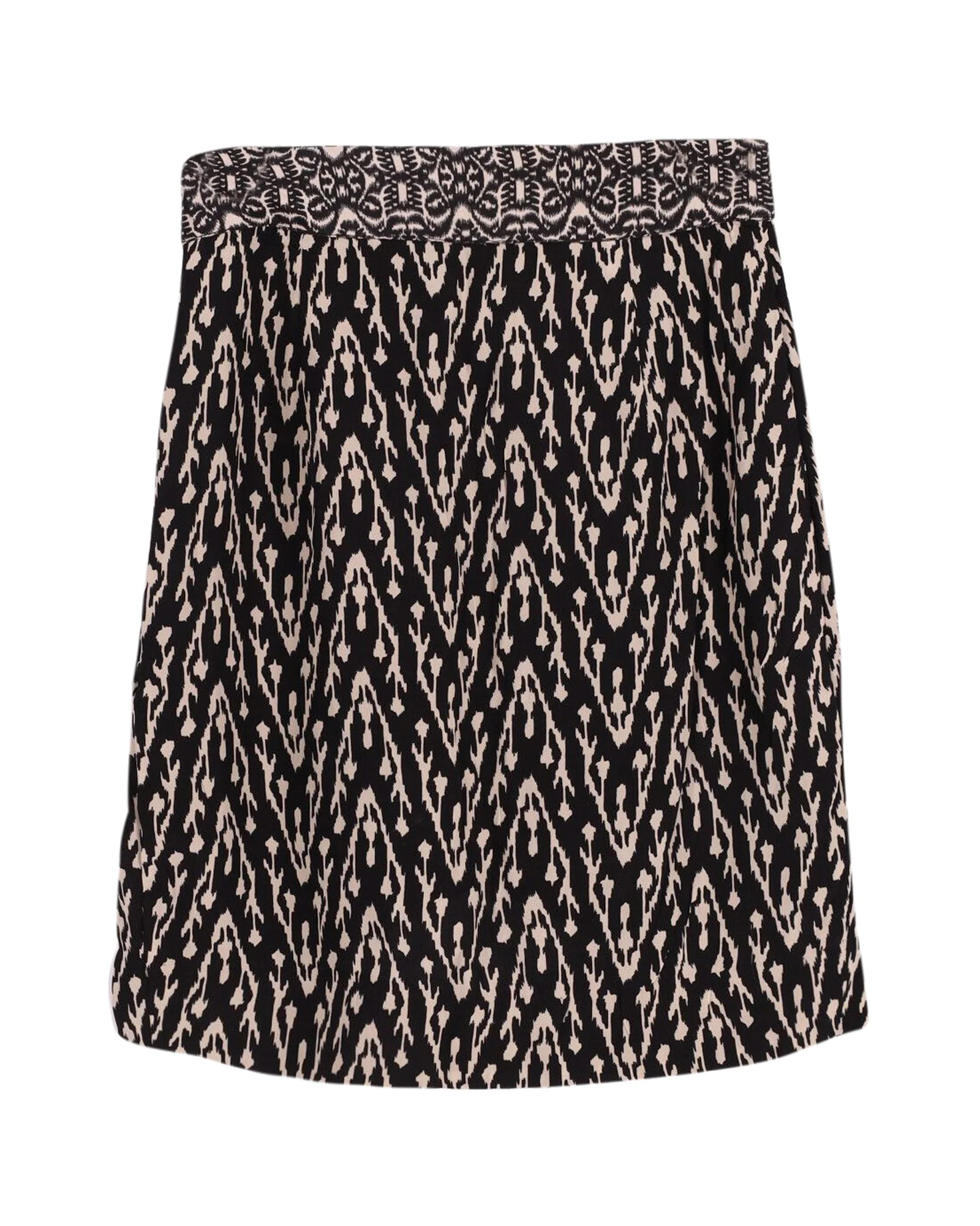 Ba&sh Iliade Wrap-Effect Printed Mini Skirt in Black Viscose