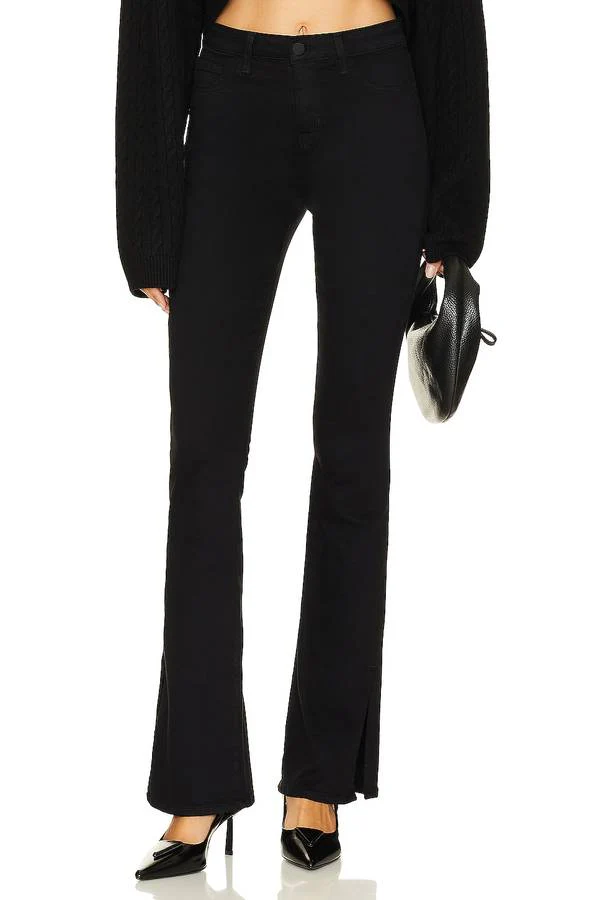 Abilene High-Rise Boot Slit Pants In Noir