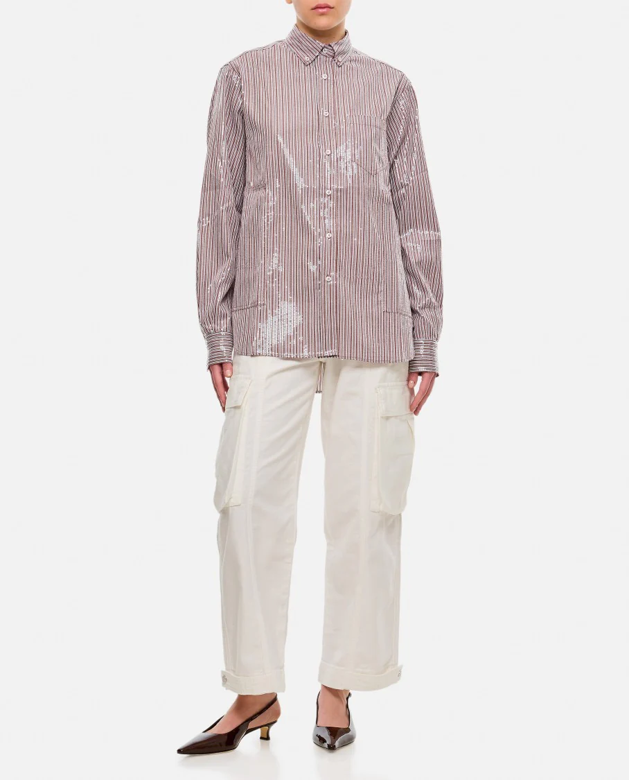 Wide Leg Cargo Denim Pants