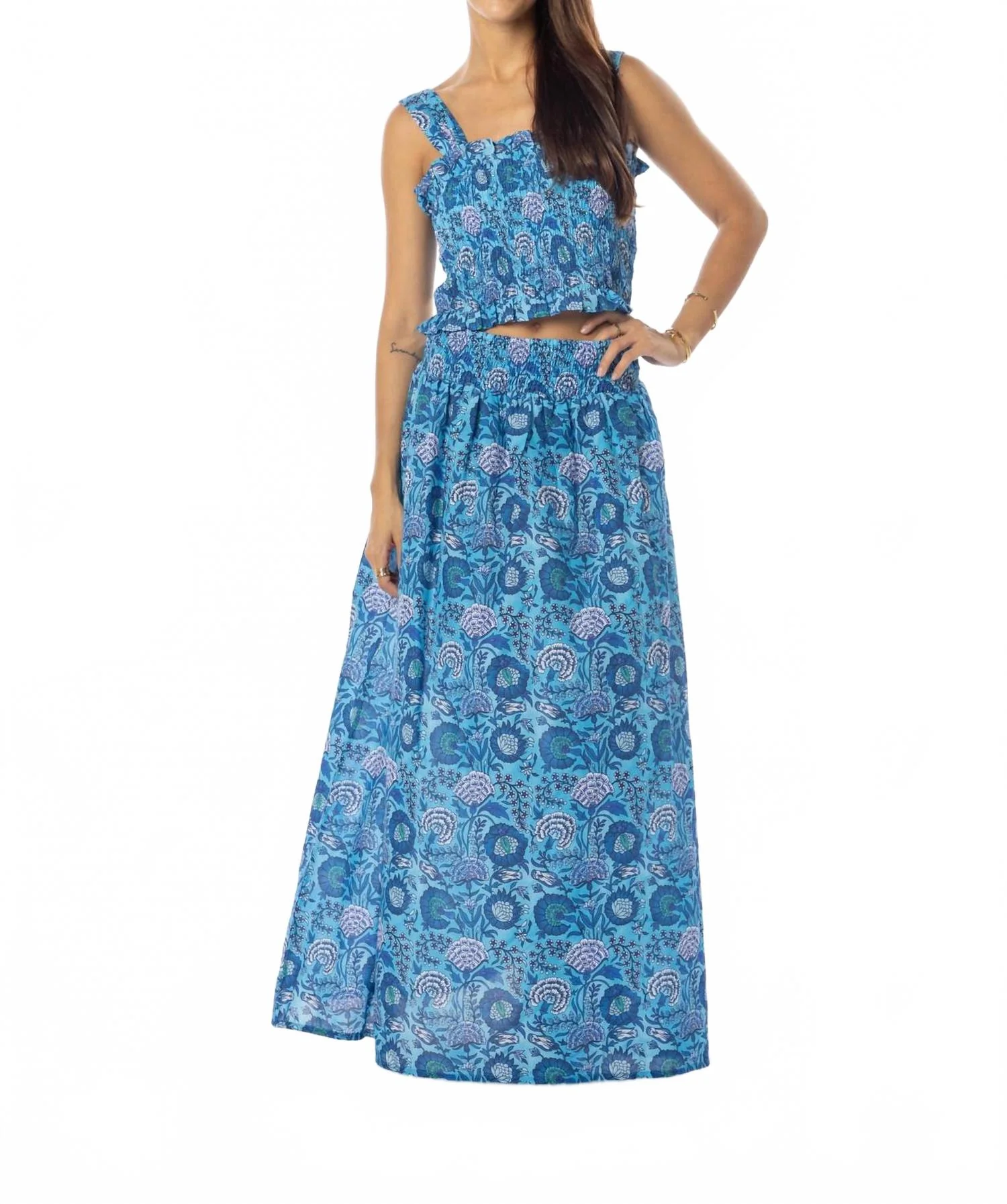 Parker Maxi Skirt In Azure