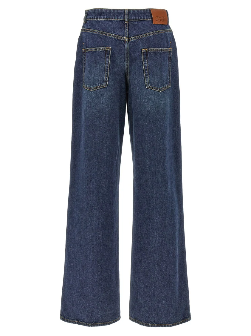 Indigo Wide-Leg Denim Jeans
