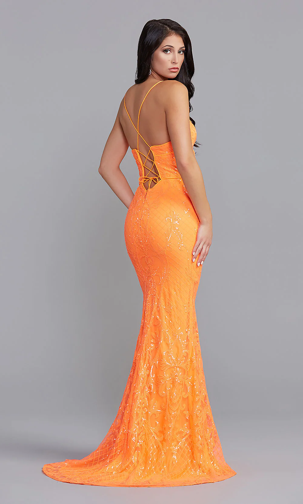 Iridescent-Sequin Long Sexy Formal Dress for Prom