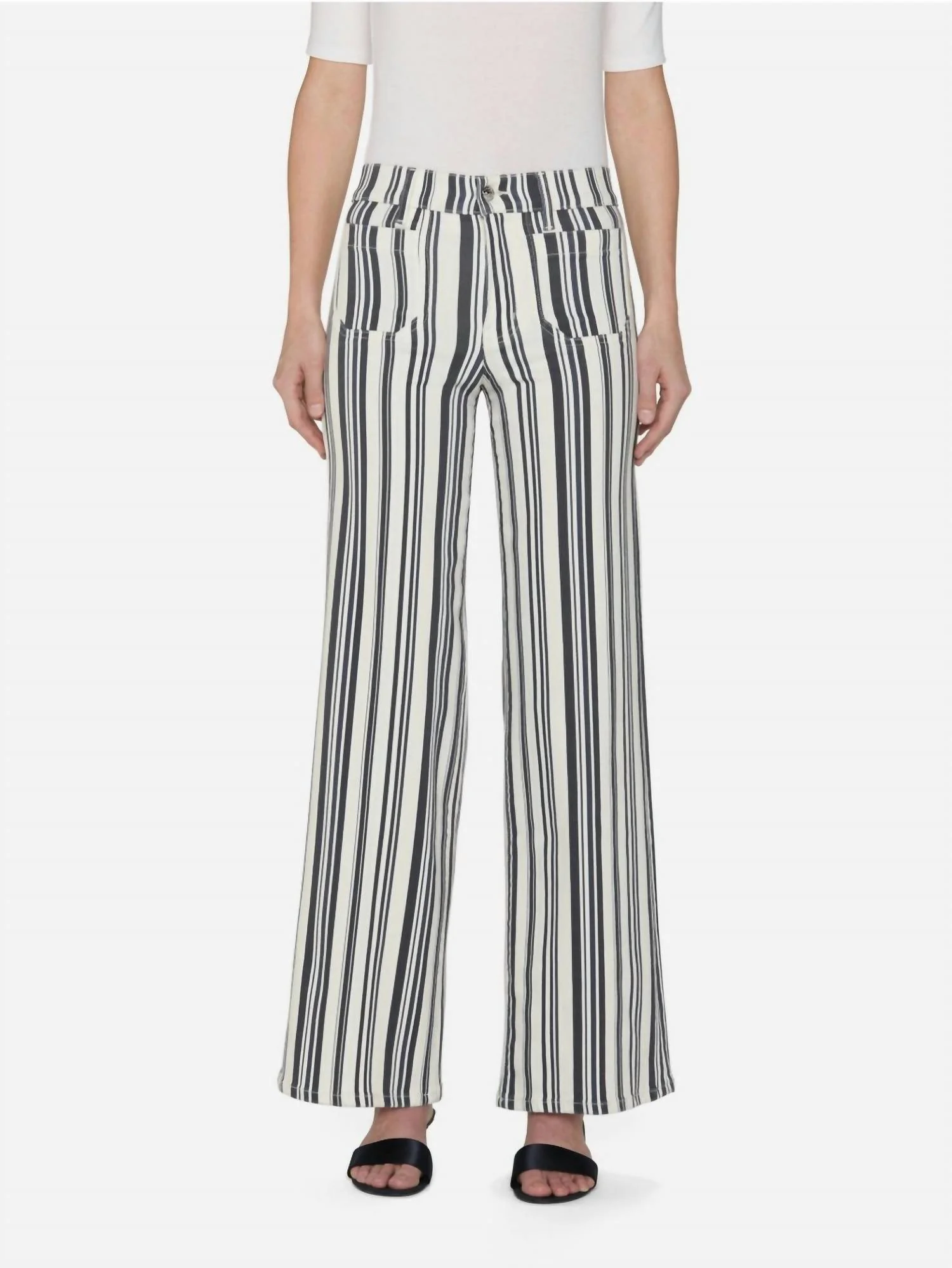 Le Slim Palazzo Modernist Pocket In Navy Stripe