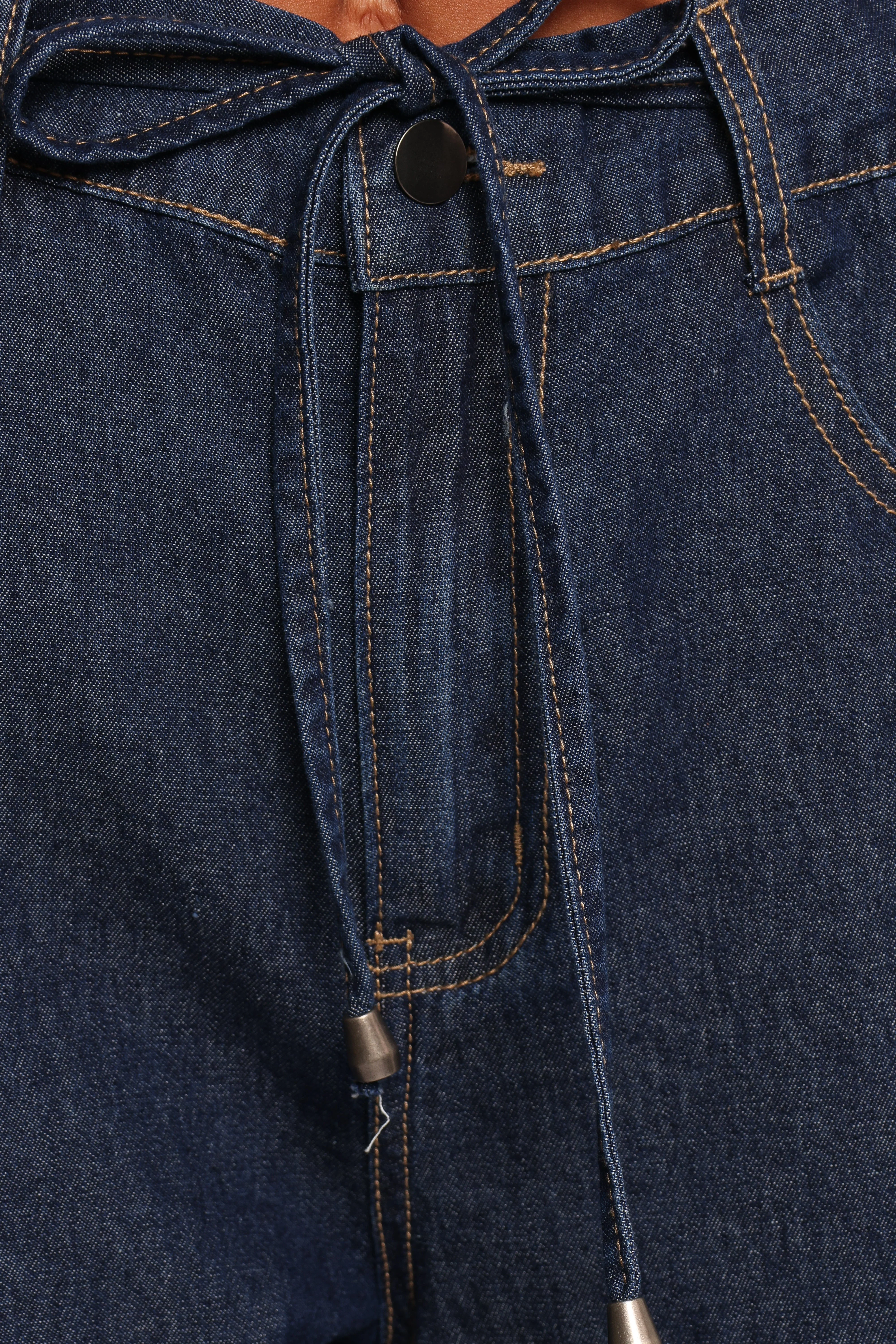 Kirie Wide Leg Denim Pant - Indigo