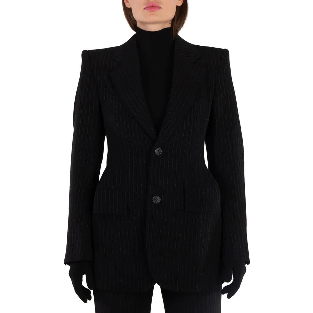Balenciaga Ladies Hourglass Pinstripe Blazer, Brand Size 34 (US Size 0)