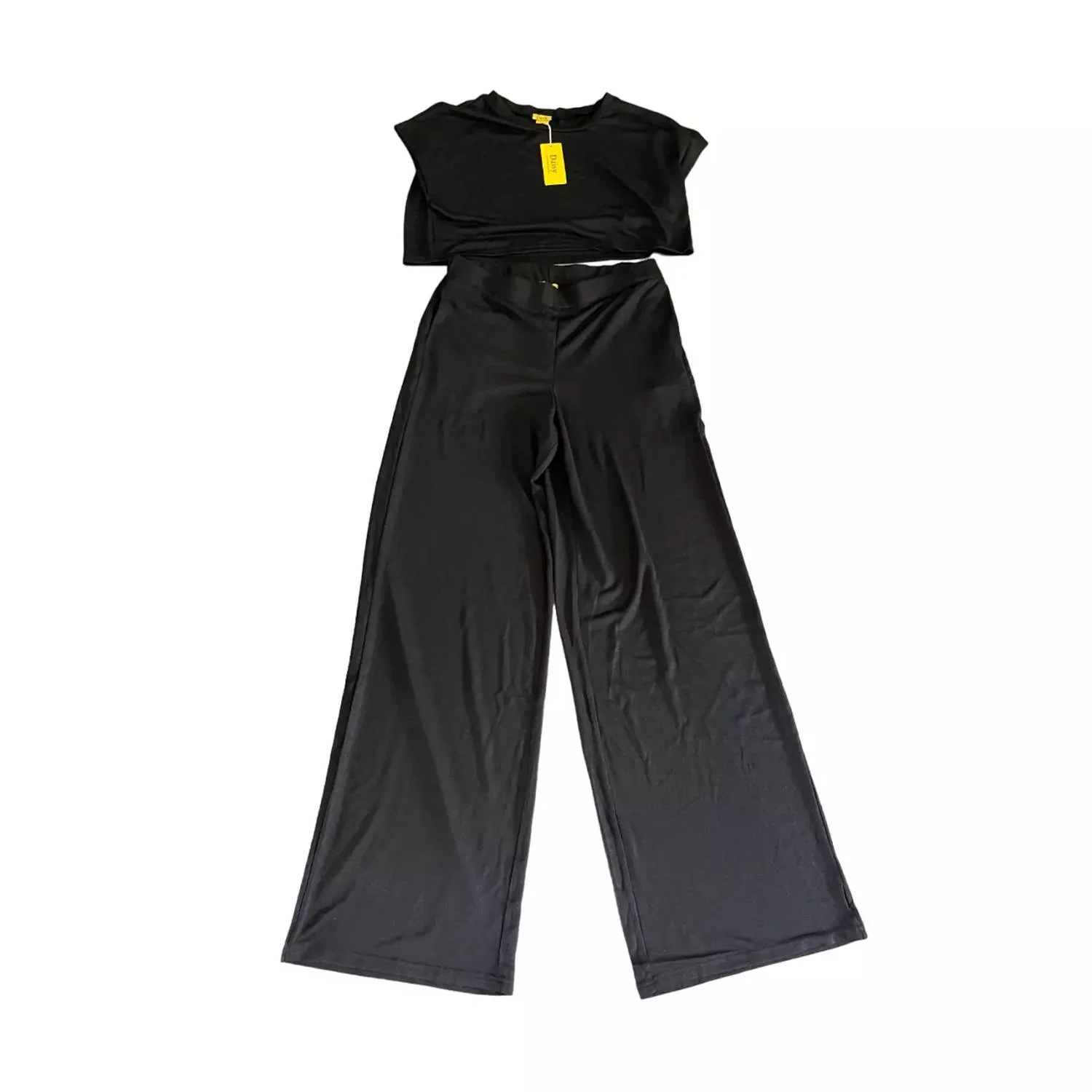 Women's 2 Piece Crop Pants Set In Black