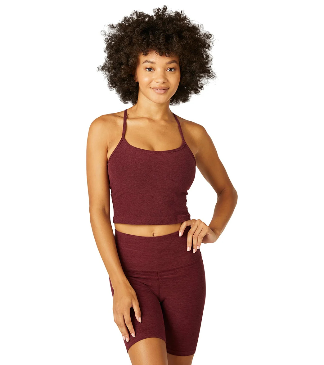 Beyond Yoga Spacedye Slim Racerback Cropped Tank Deep Merlot