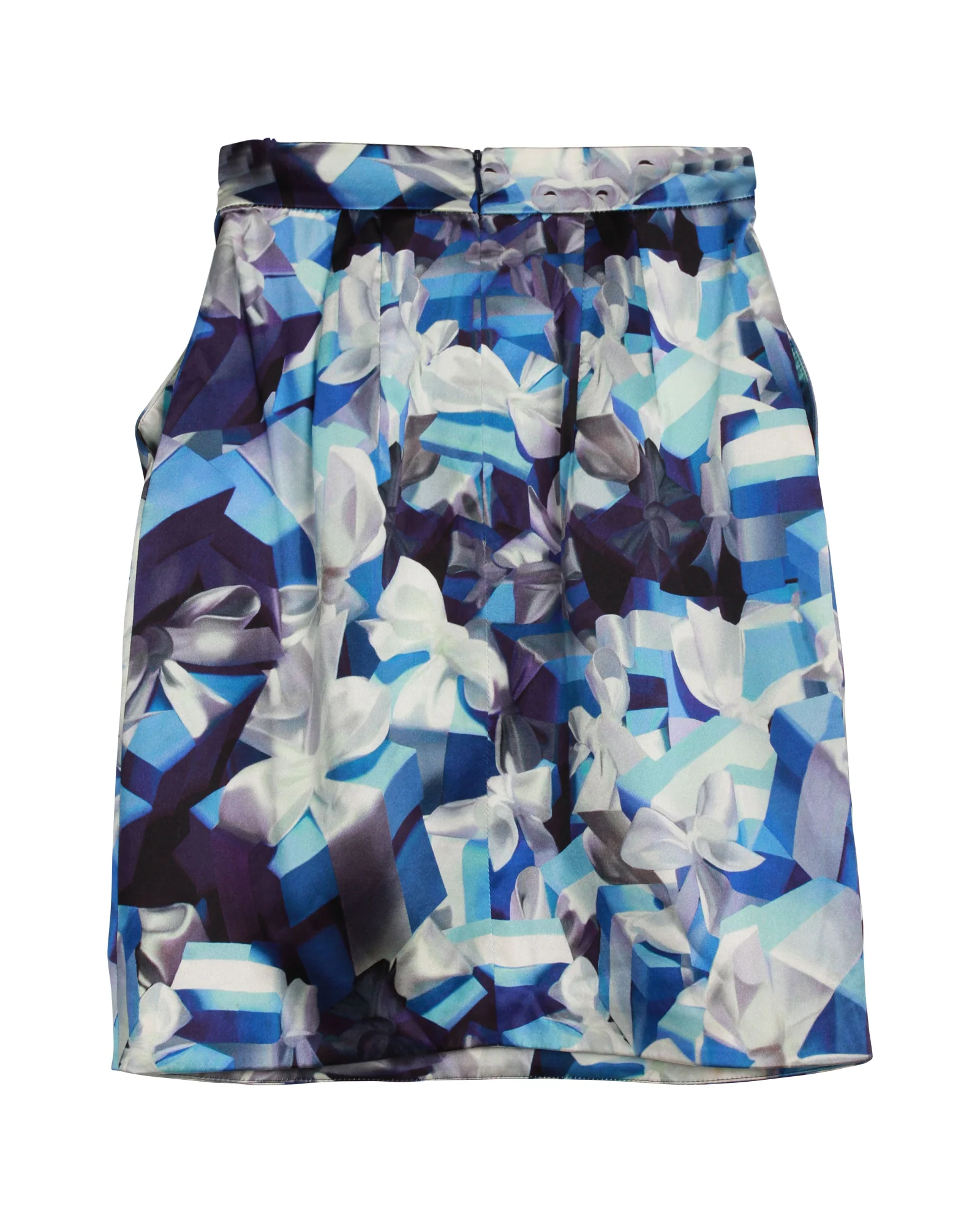 Mary Katrantzou Printed Skirt in Blue Silk