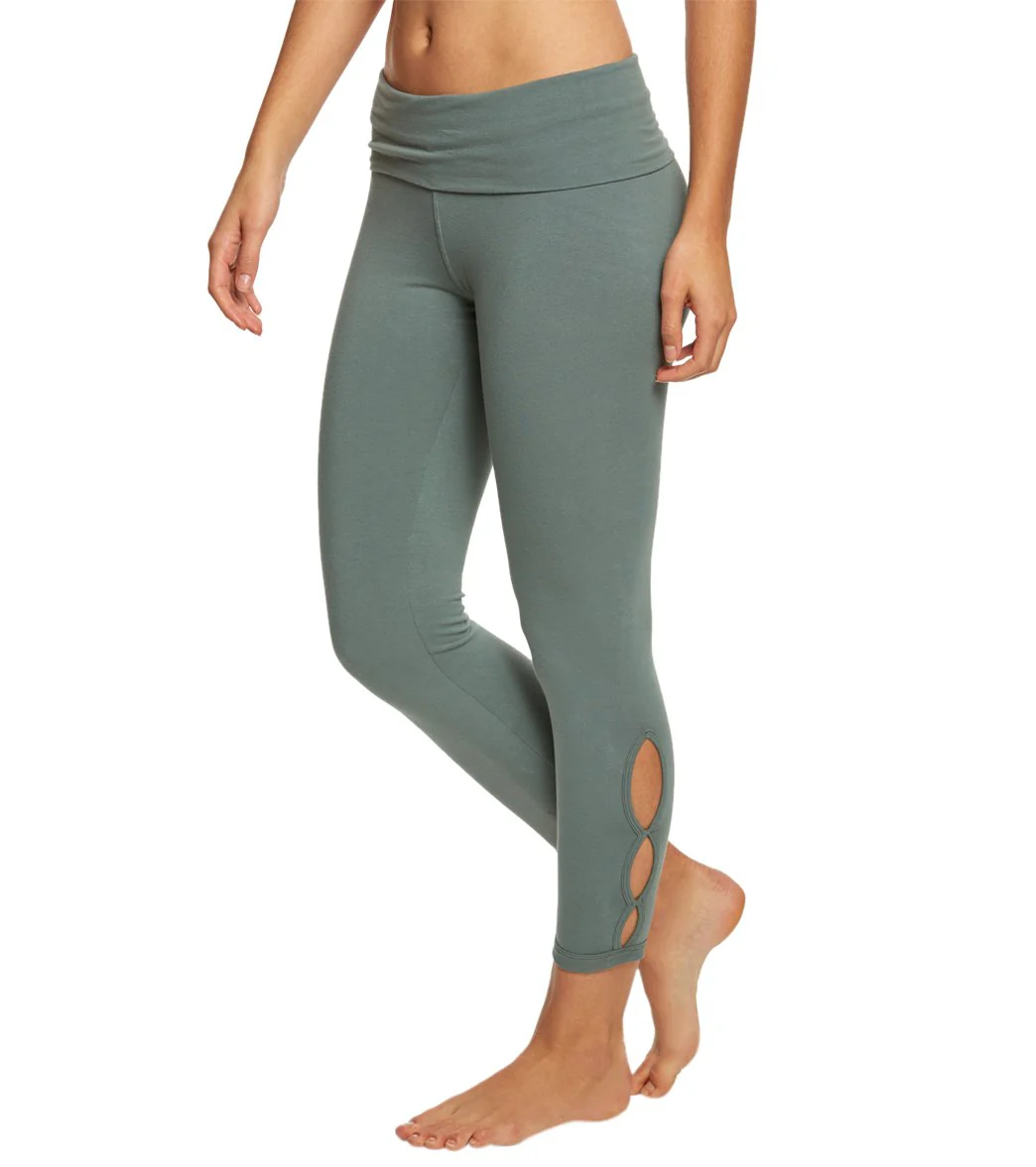 Hard Tail Contour Rolldown Cropped Cotton Yoga Leggings