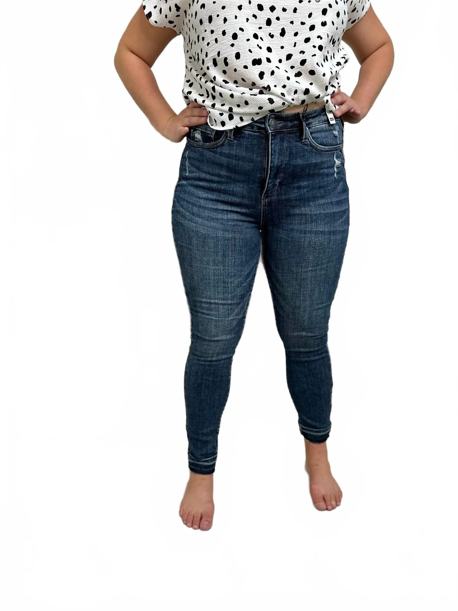 Hi-Waisted Tummy Control Robin Skinny Jeans In Blue