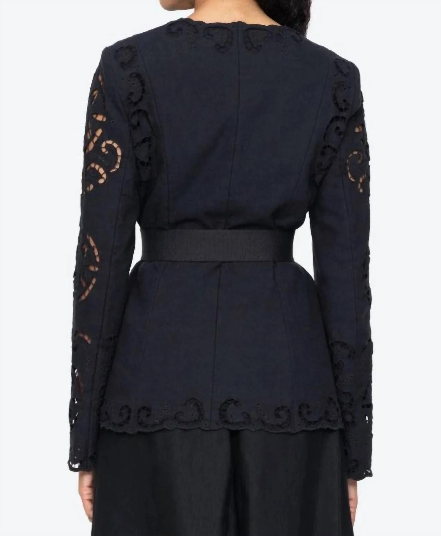 Dahlia Eyelet Detailed Blazer In Black