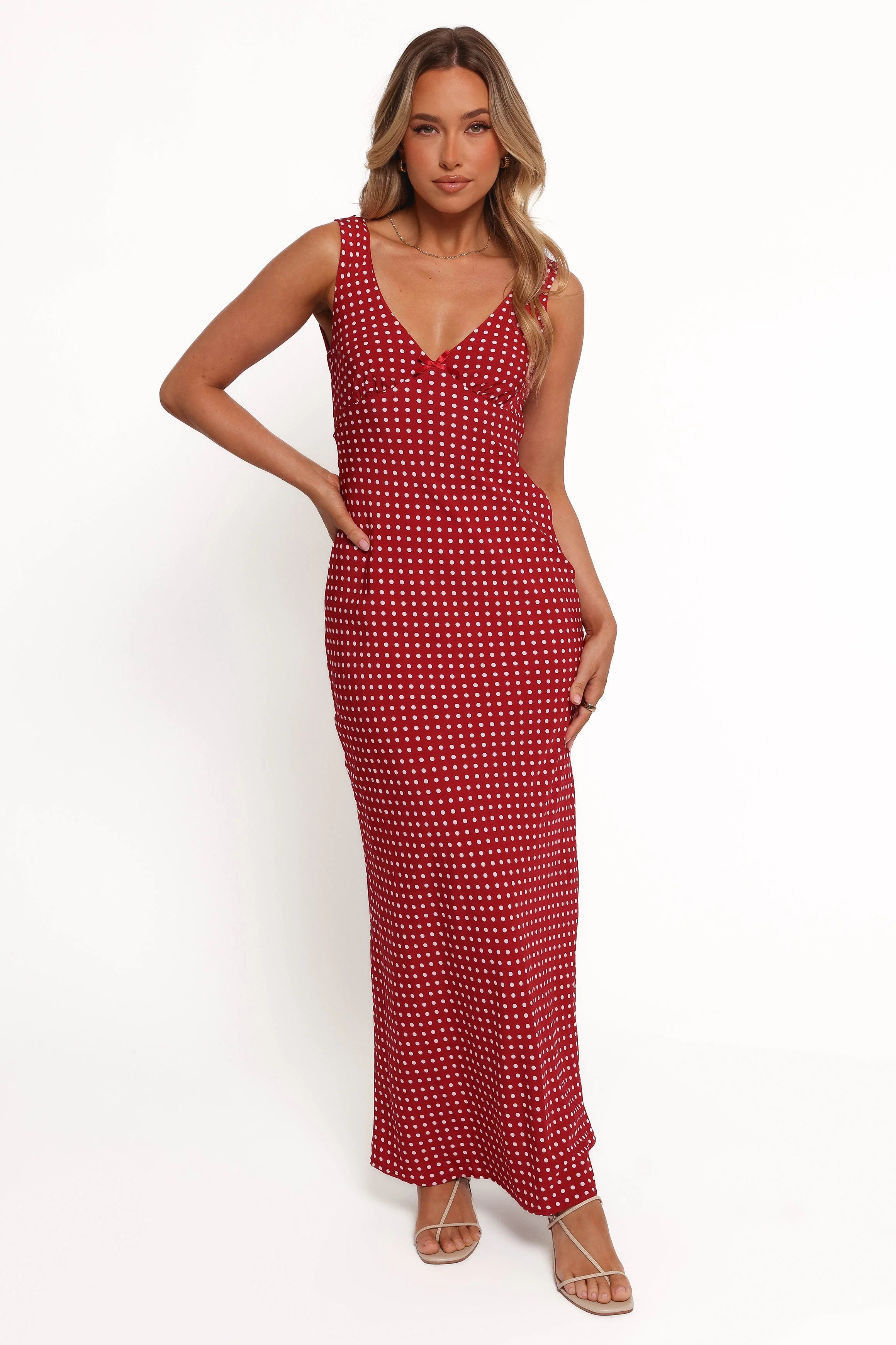Leni Maxi Dress - Red Polka Dot