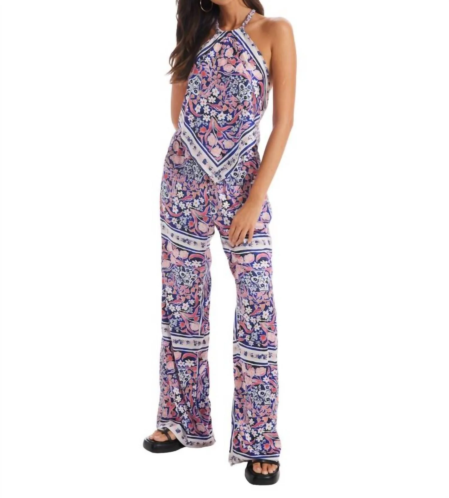 Ava Floral Pants In Floral Scarf