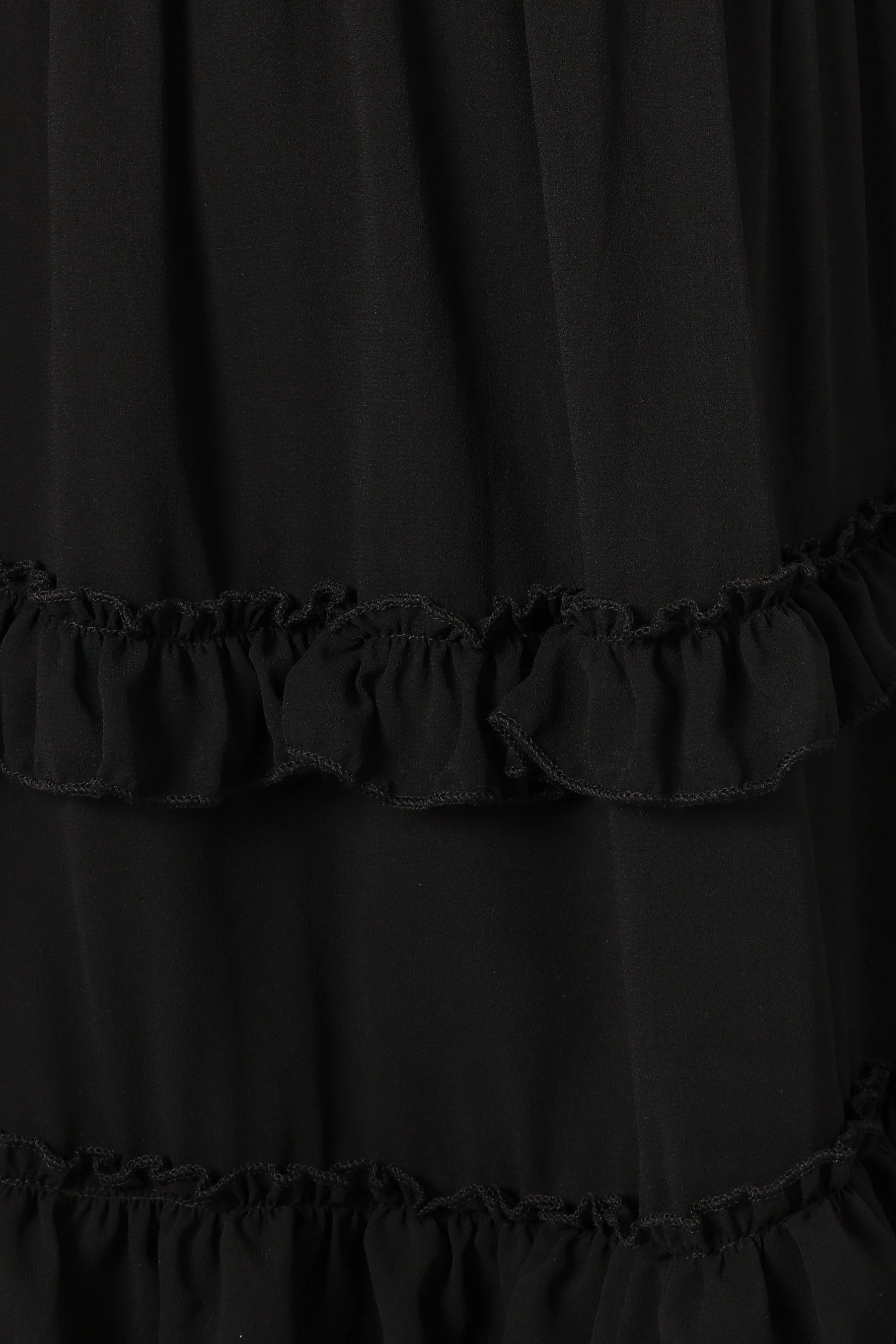 Marli Ruffle Midi Dress - Black