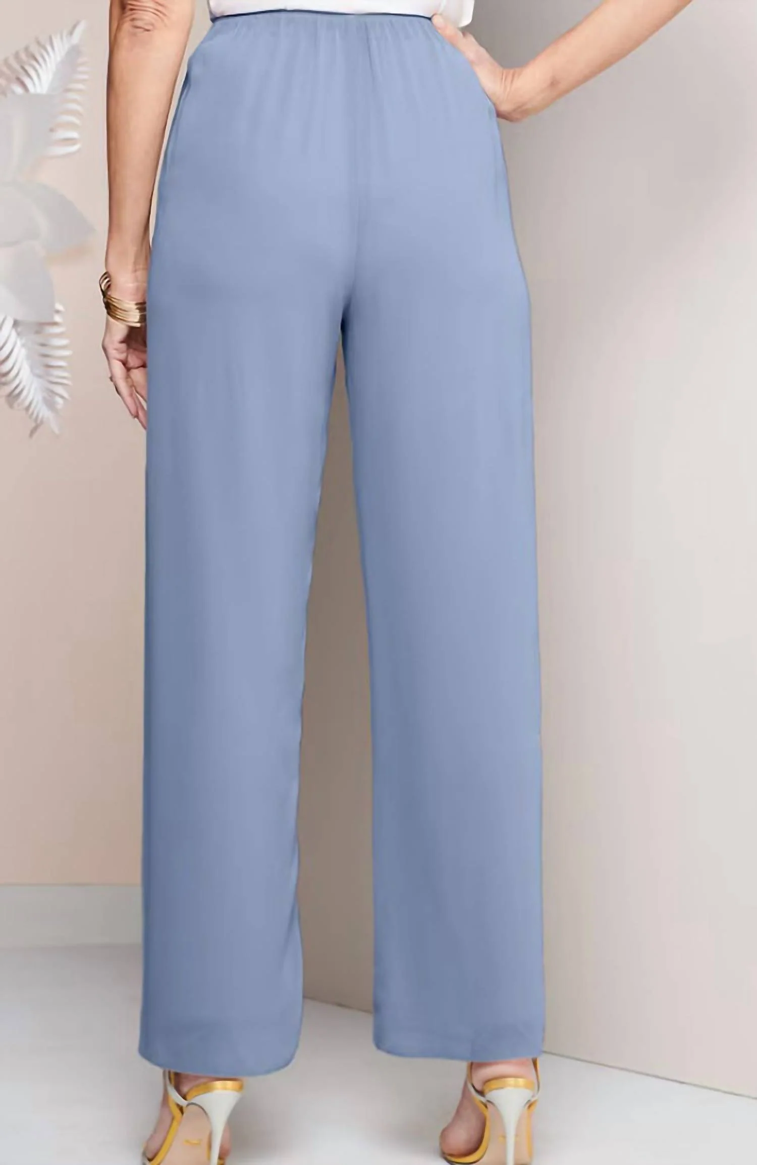 Chiffon Pants In Sky Blue