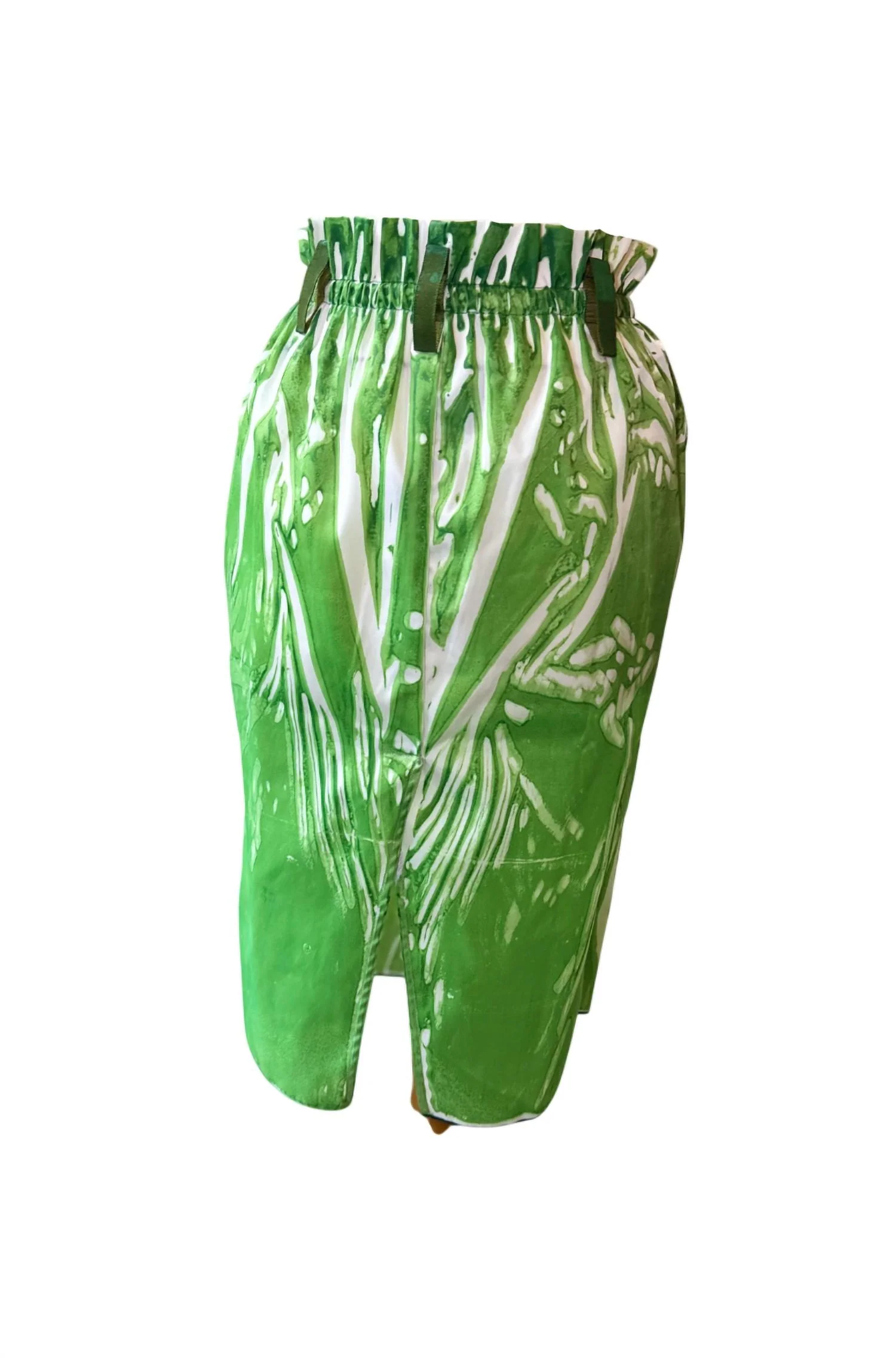 Women's Short Square Skirt In Green Placcato