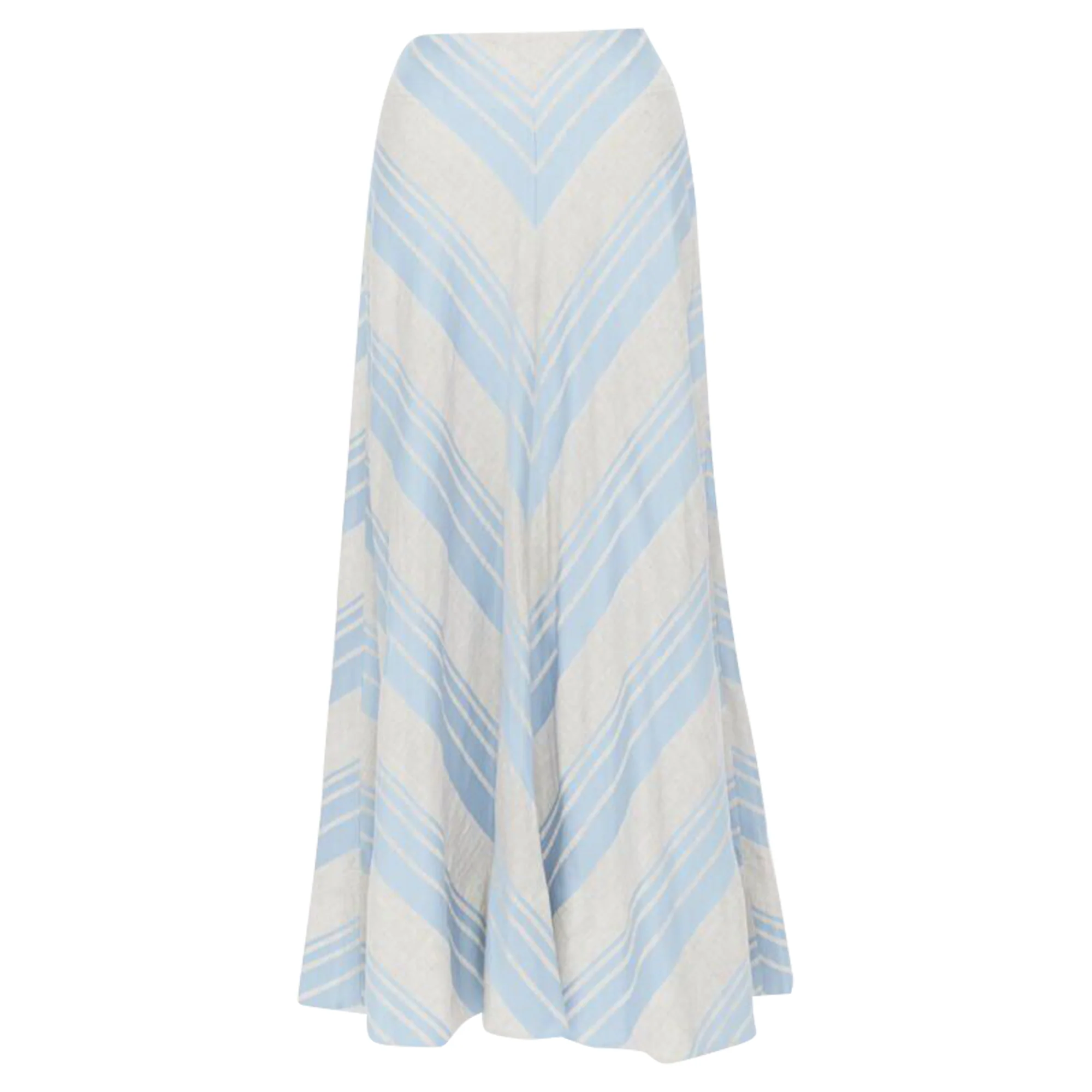 Lee Matthews striped linen cotton midi casual skirt