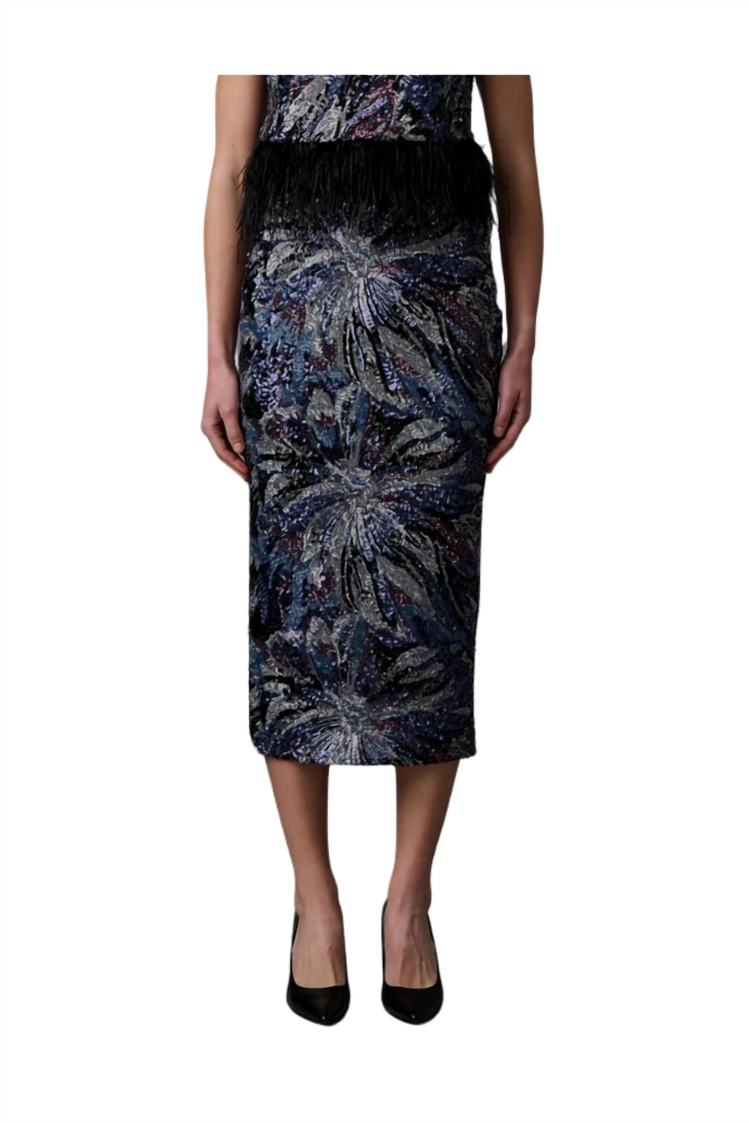Women's Floral Skirt In Midnight Abstract