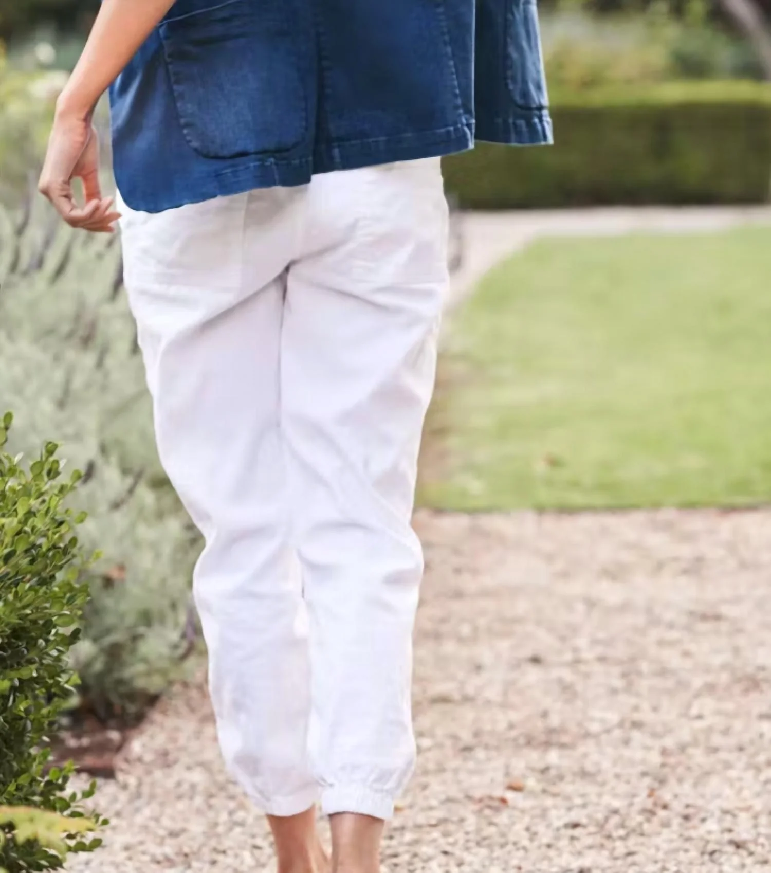 Jameson Jogger Performance Pant In White Performance Linen