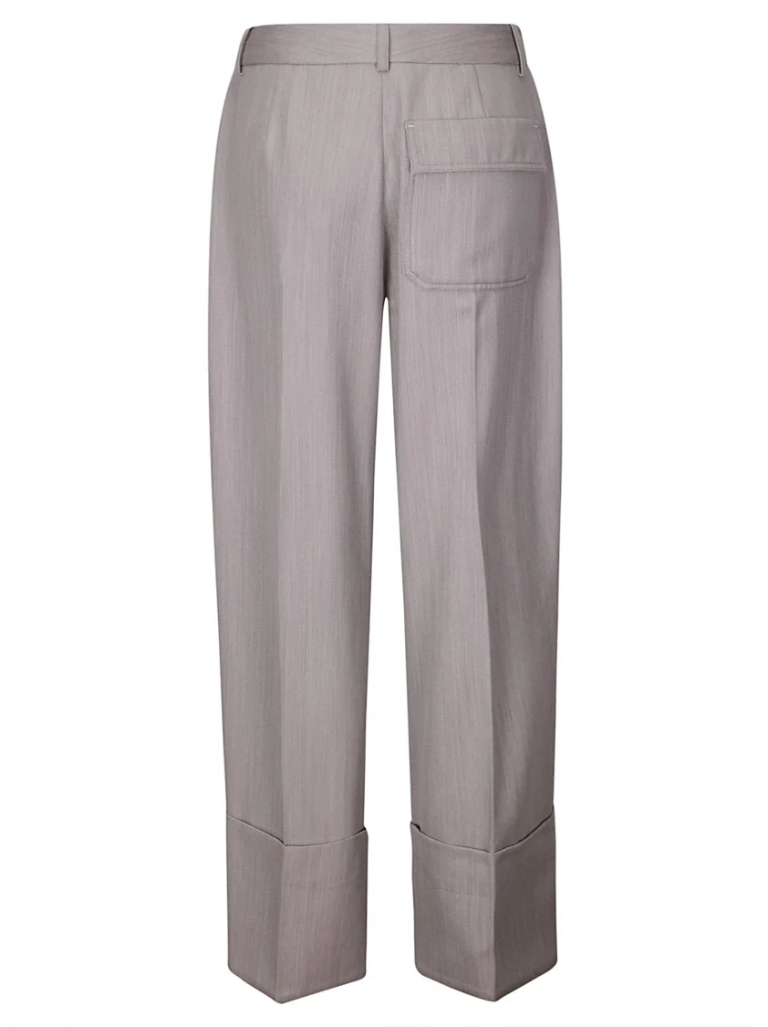 Classic High-Waisted Wool Trousers With Pleats