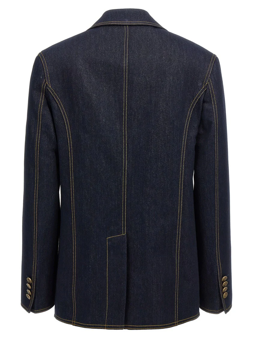 Single-Breasted Denim Blazer