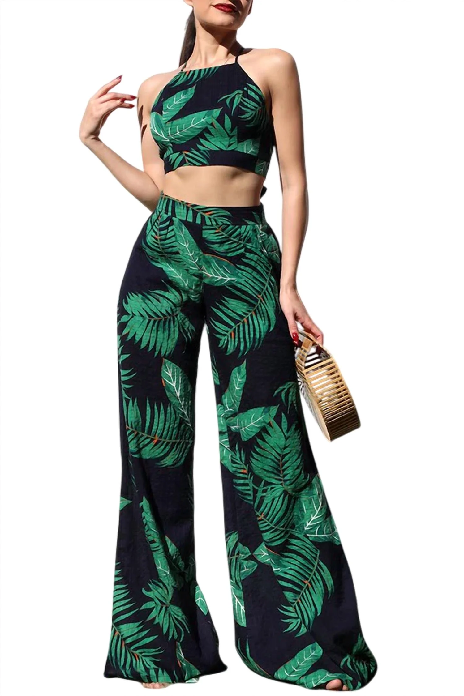 Vacation Ready Pant Set In Green