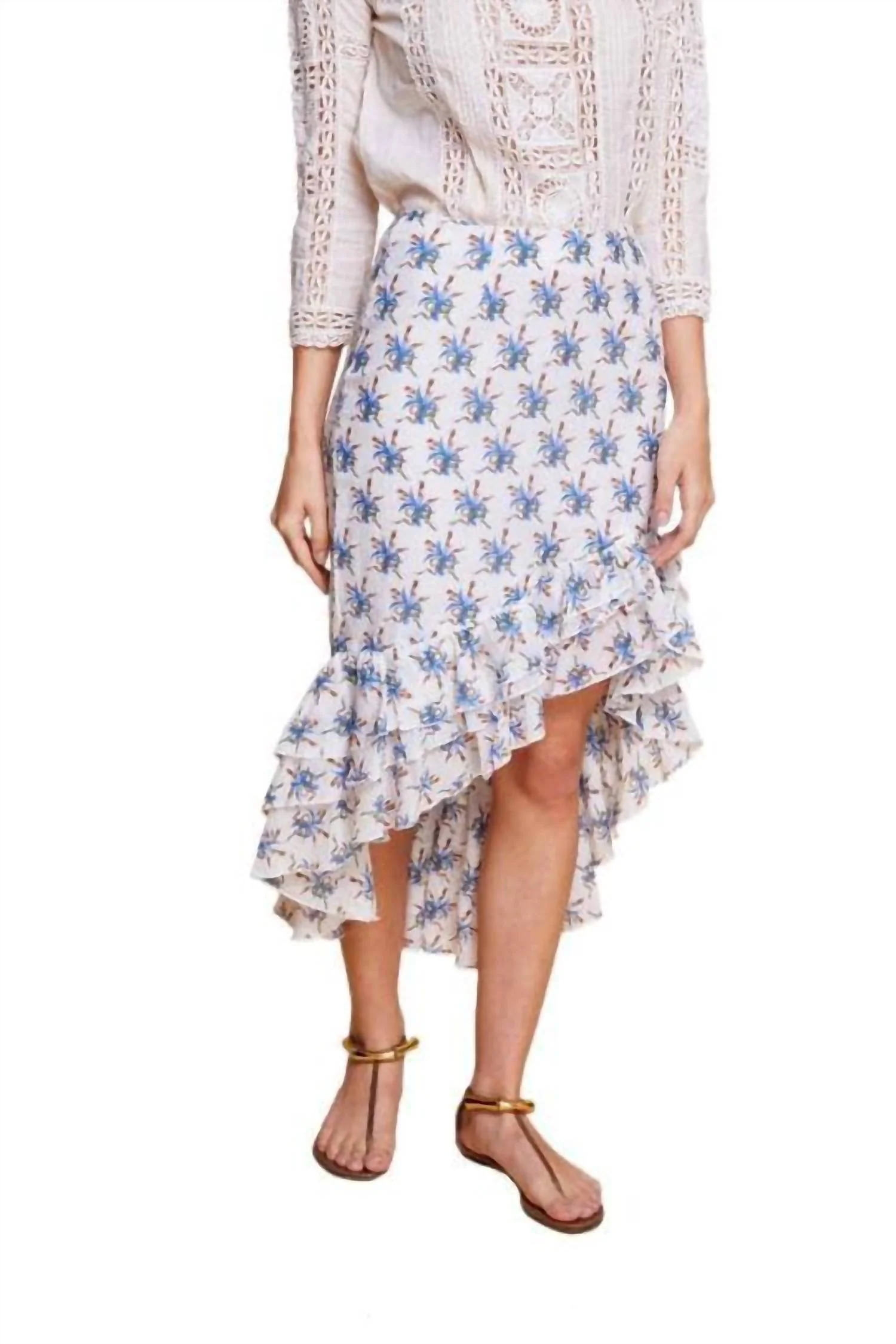 Azure Midi Skirt In Blue