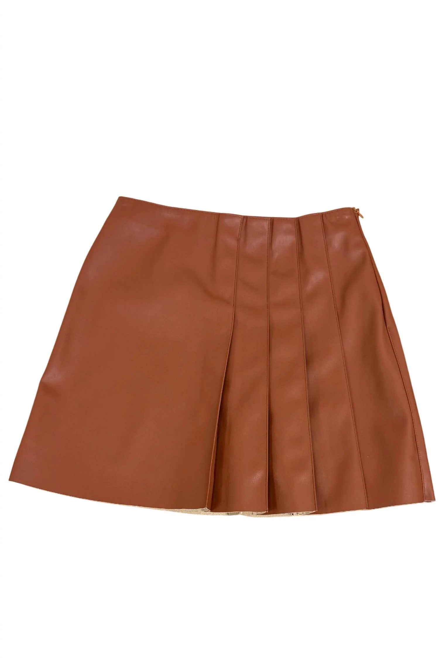 Pleated Skirt In Rust