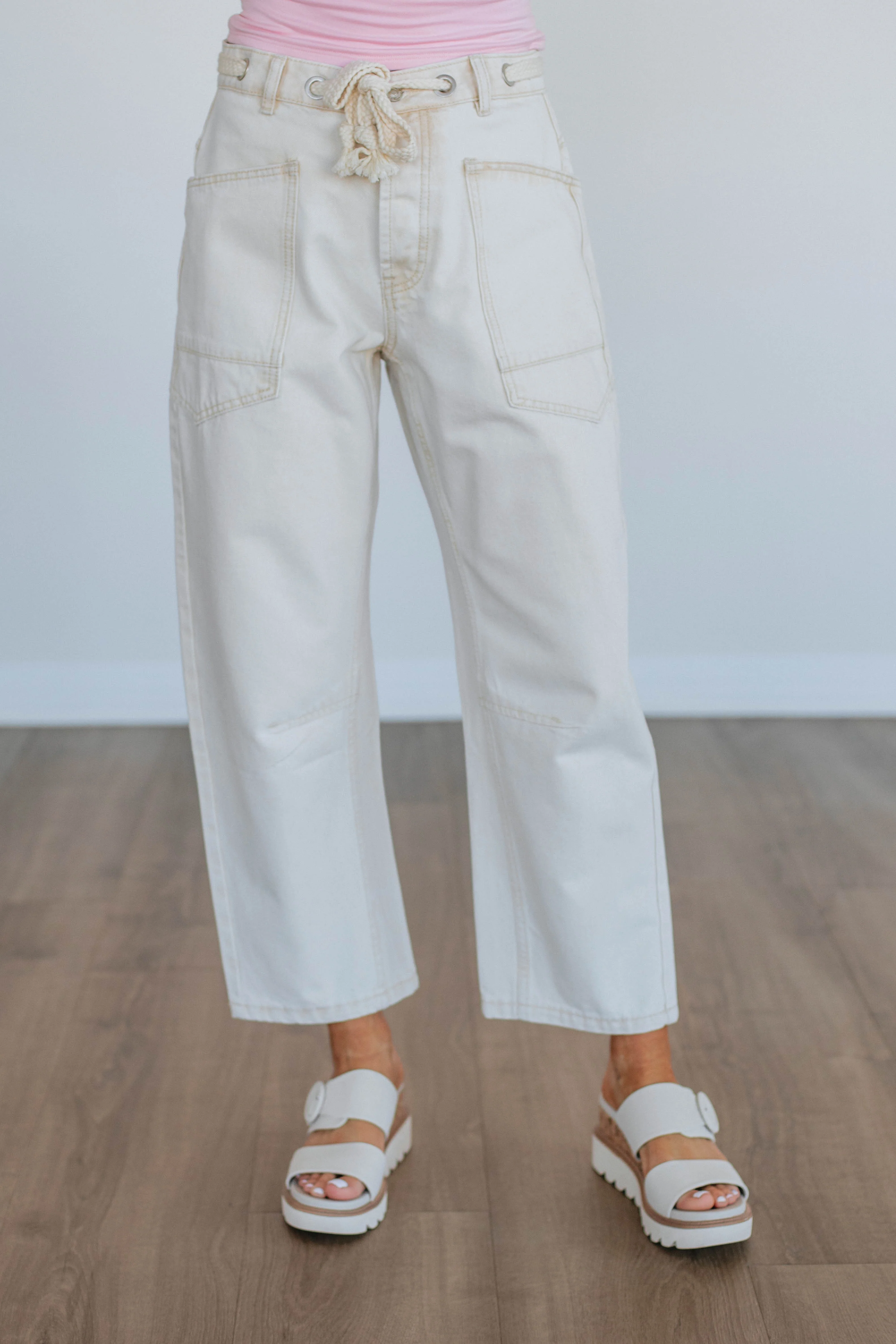 Vance Denim Pants - Cream
