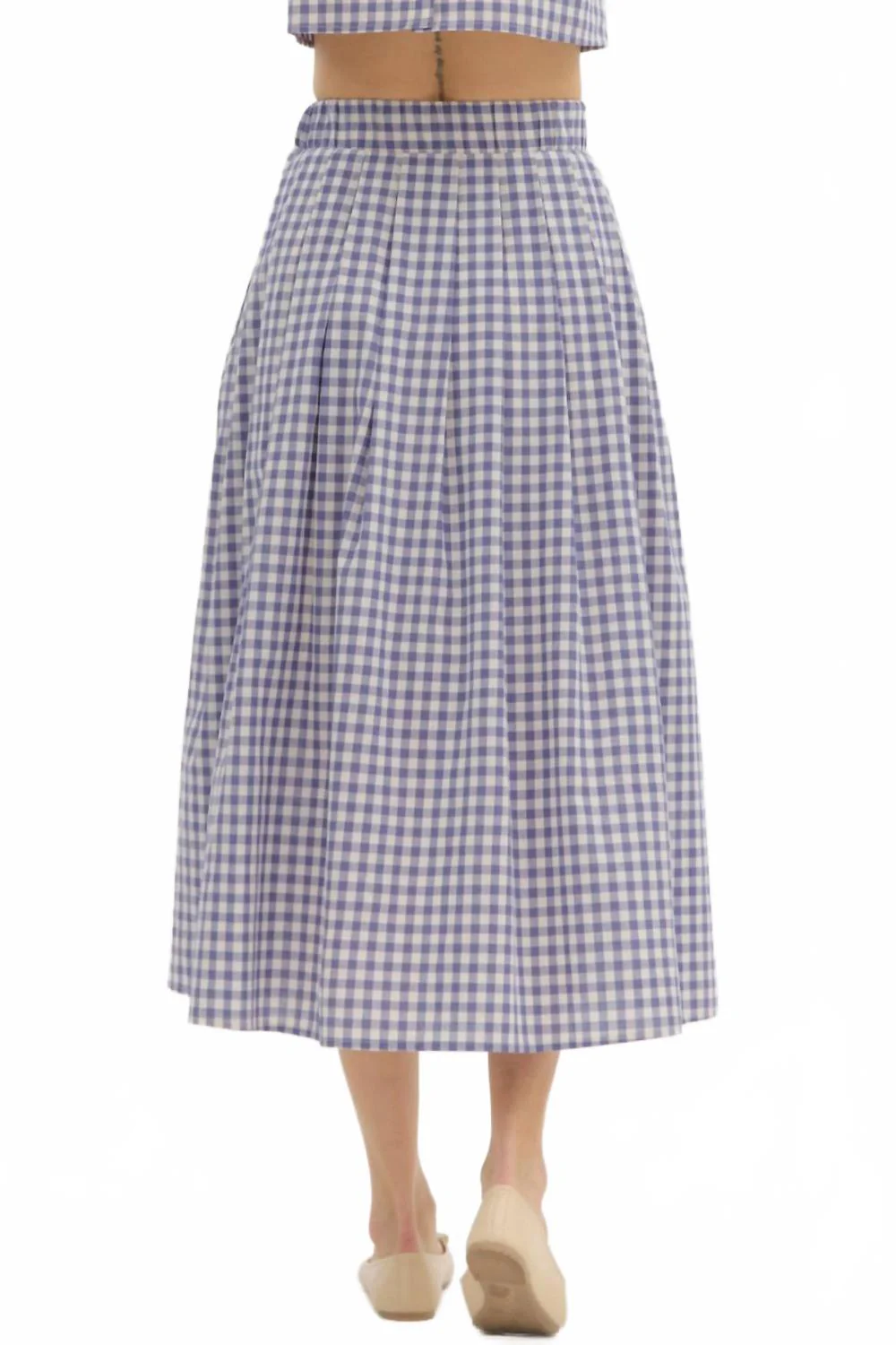 Gingham Skirt In Chambray
