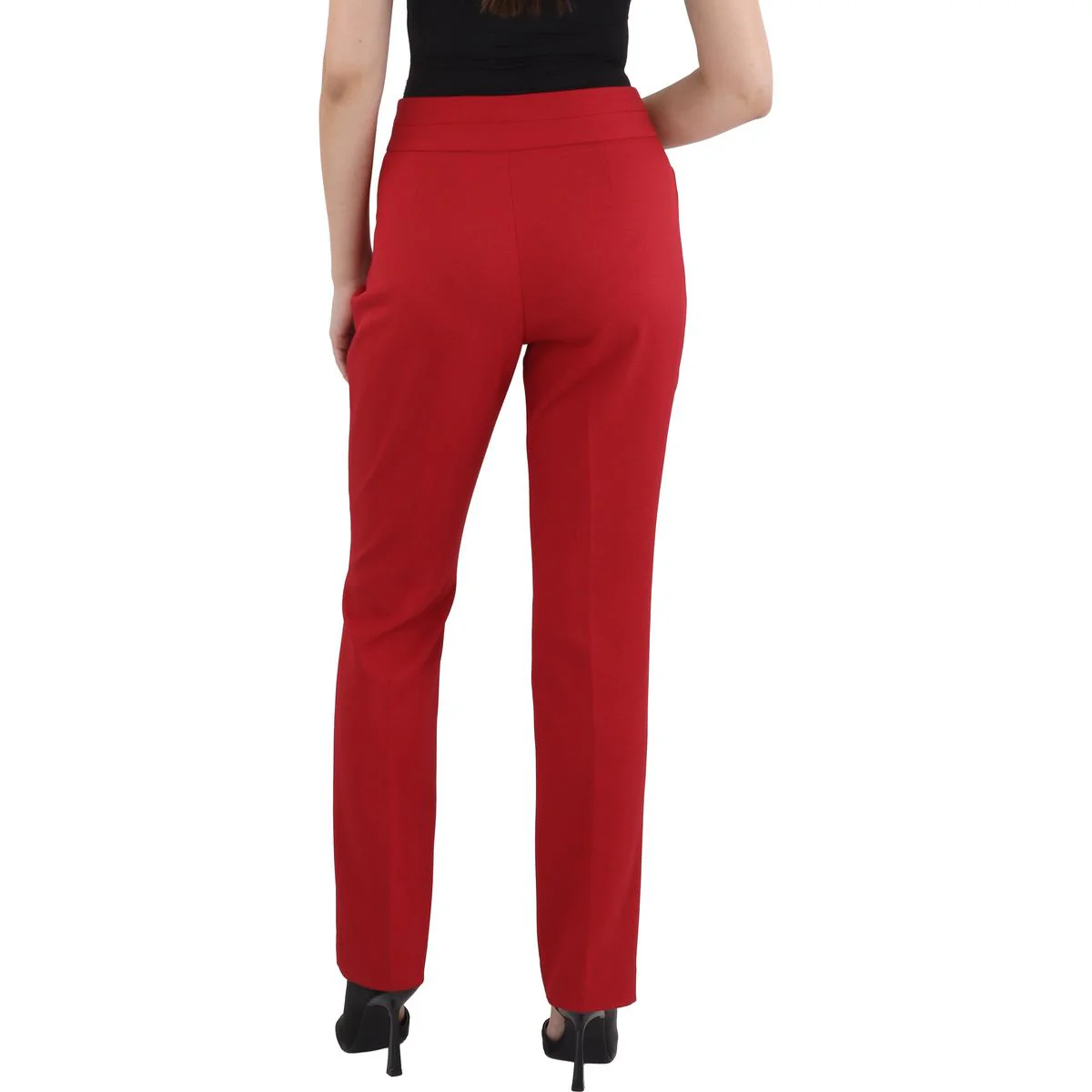 Womens Textured High Rise Trouser Pants