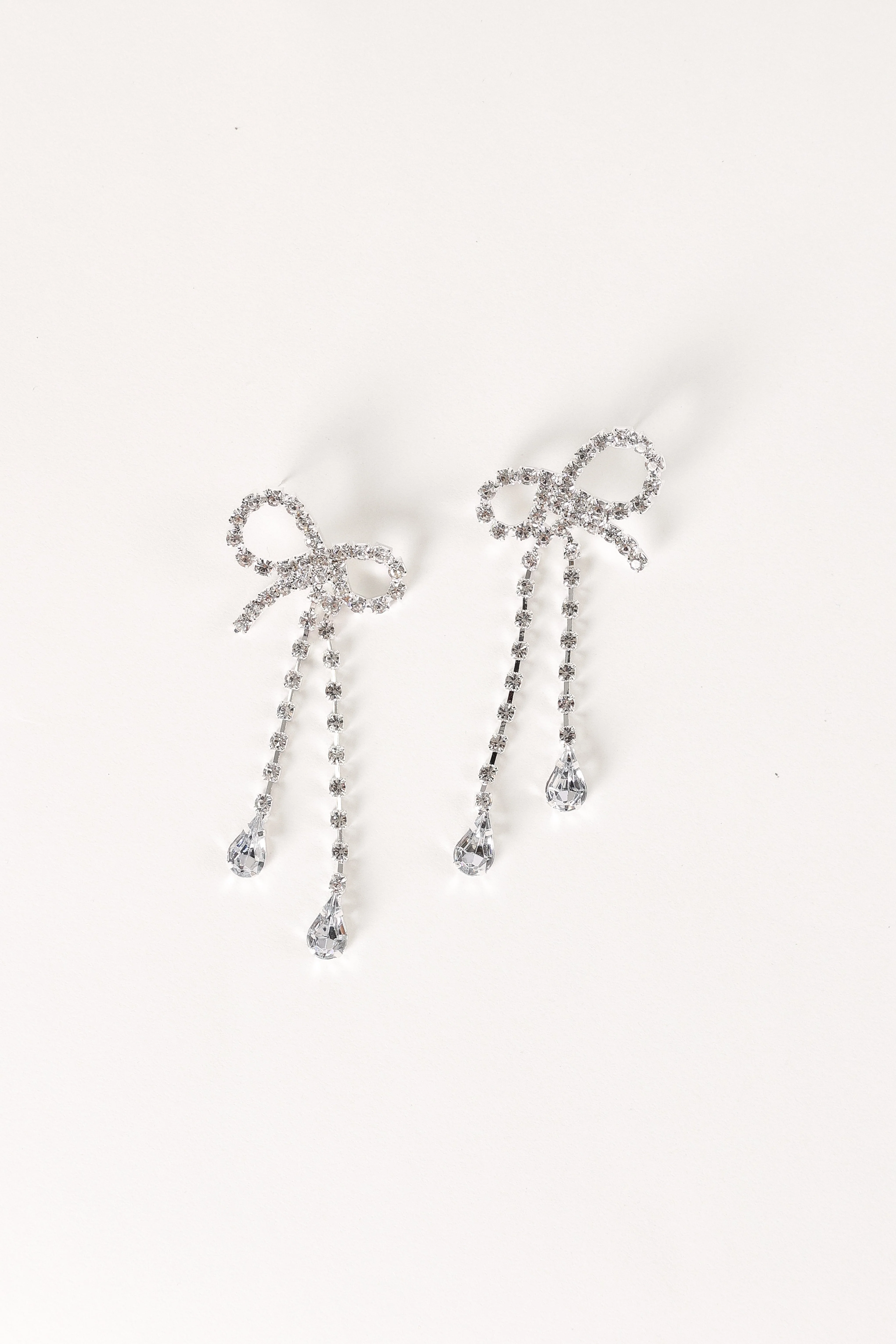 Ainsley Bow Earrings - Silver