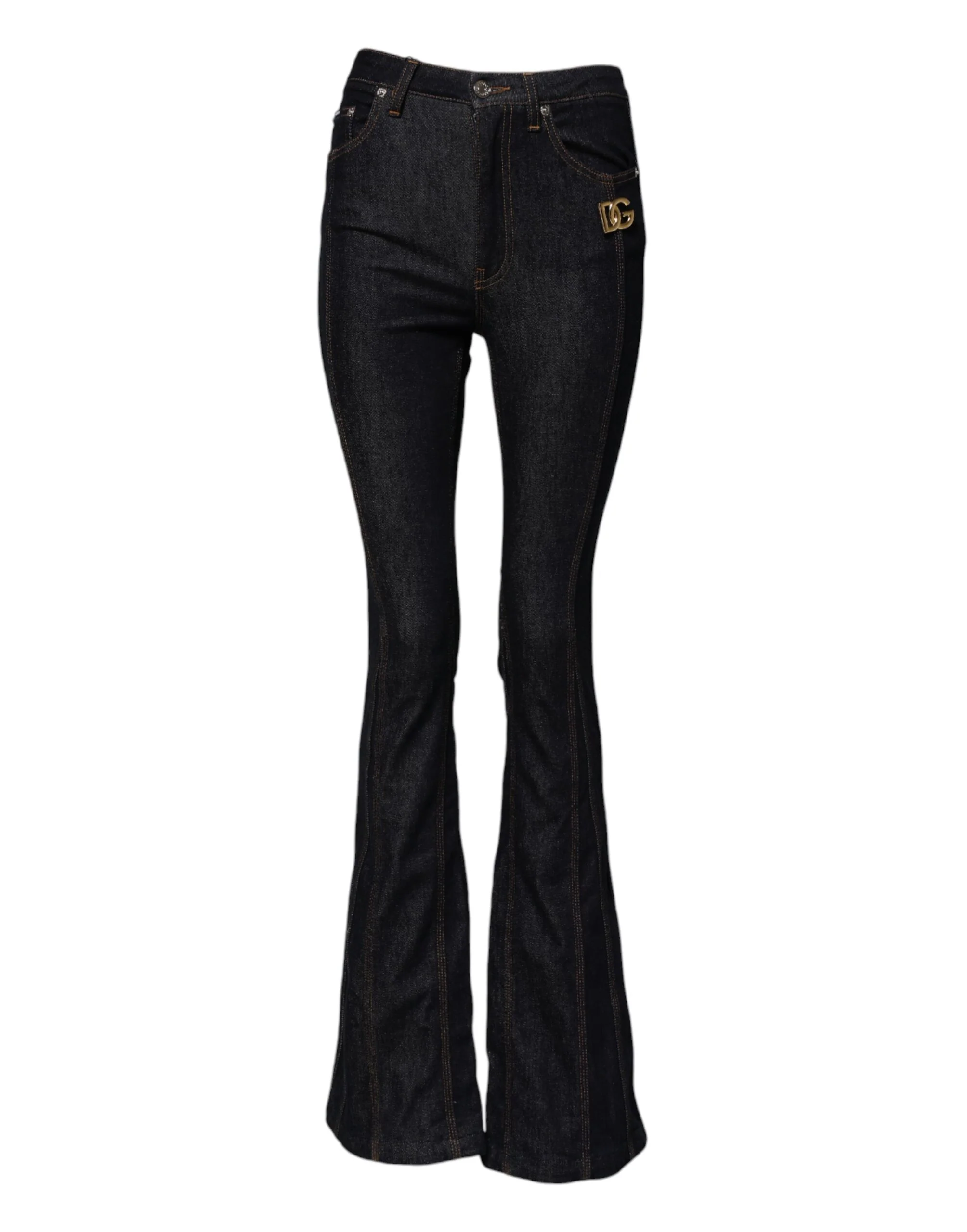 Dolce & Gabbana Cotton Mid Waist Bootcut blue Women's Jeans
