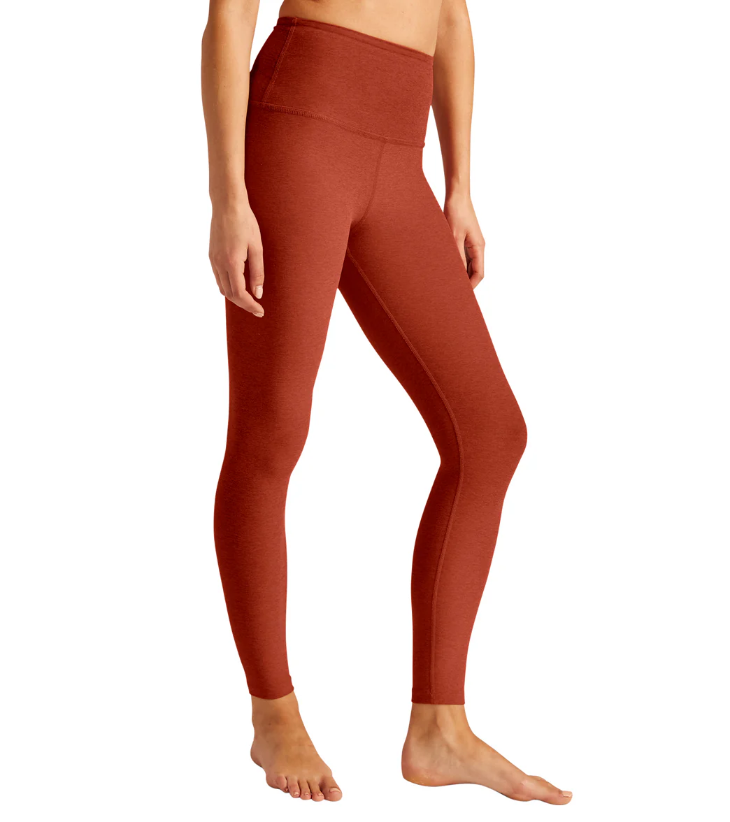Beyond Yoga Spacedye High Waisted Caught In The Midi 7/8 Yoga Leggings Red Sand Heather