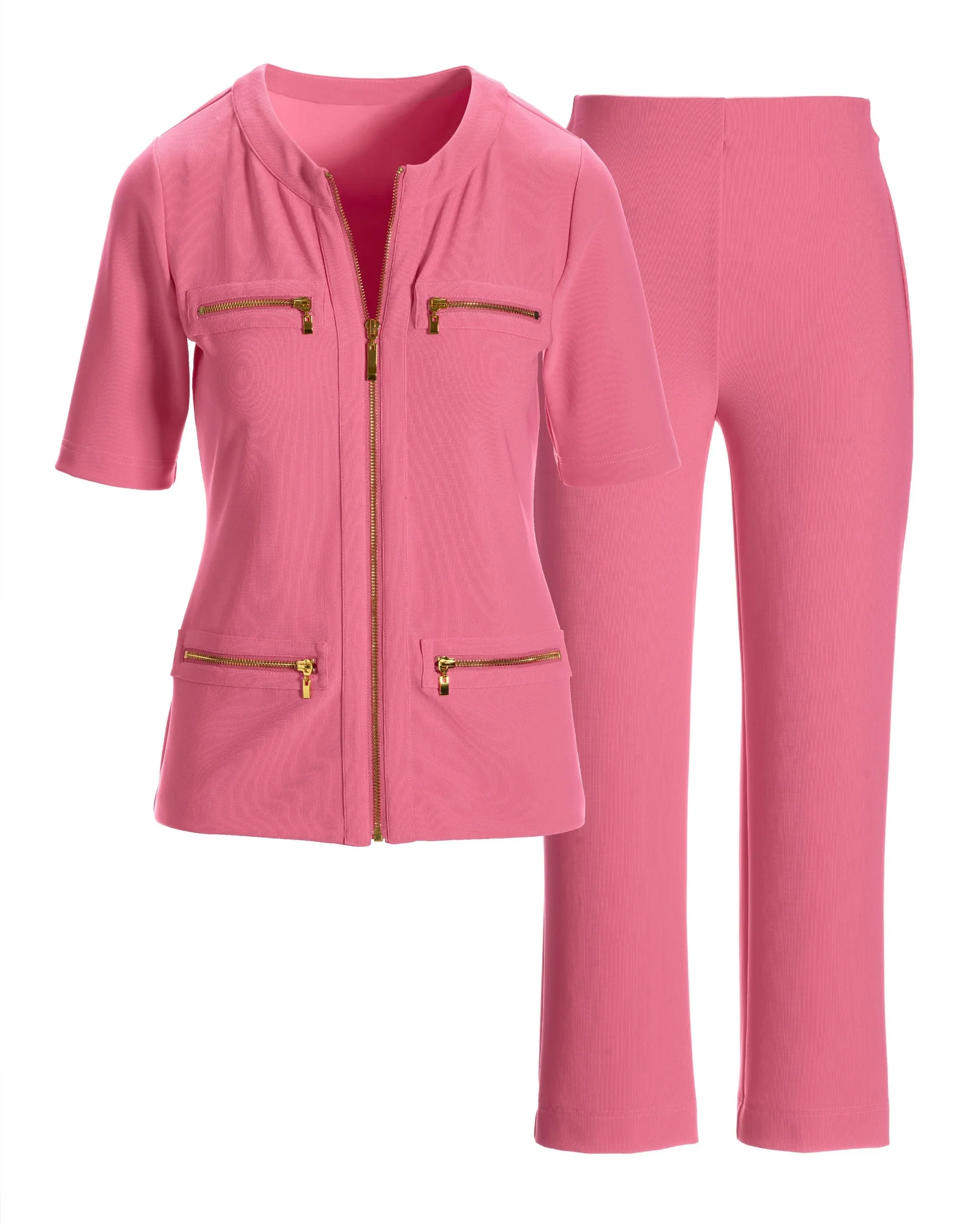 Beyond Travel Cropped Chic Coordinates Aurora Pink