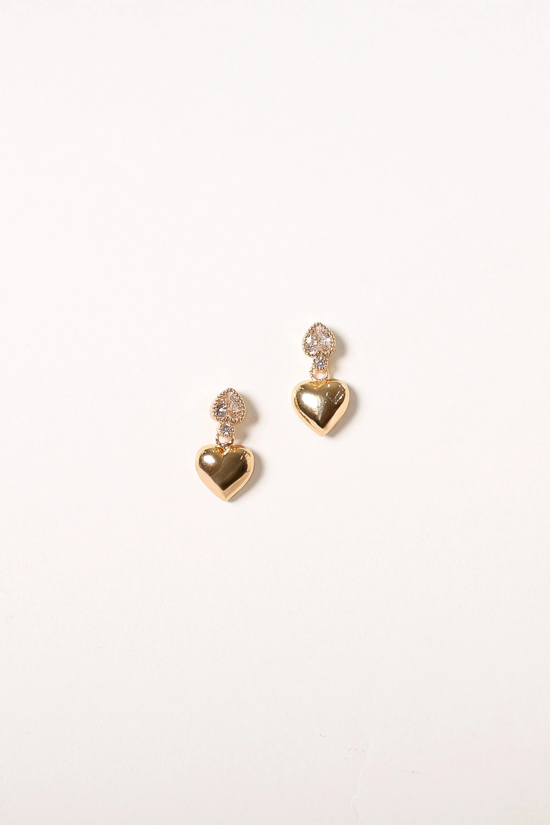 Susan Heart Earrings - Gold