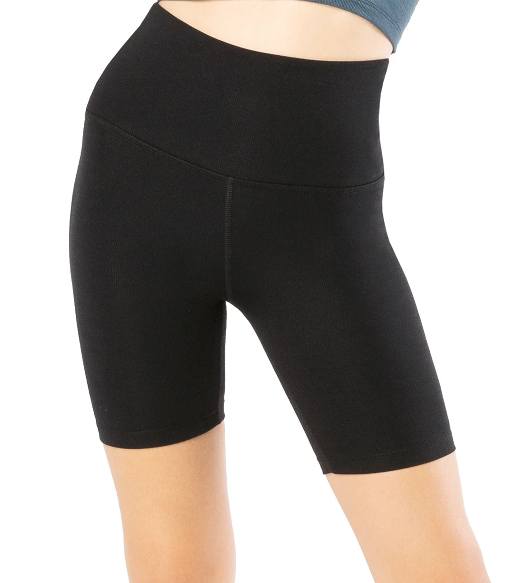 Beyond Yoga Heather Rib High Waisted Biker Shorts
