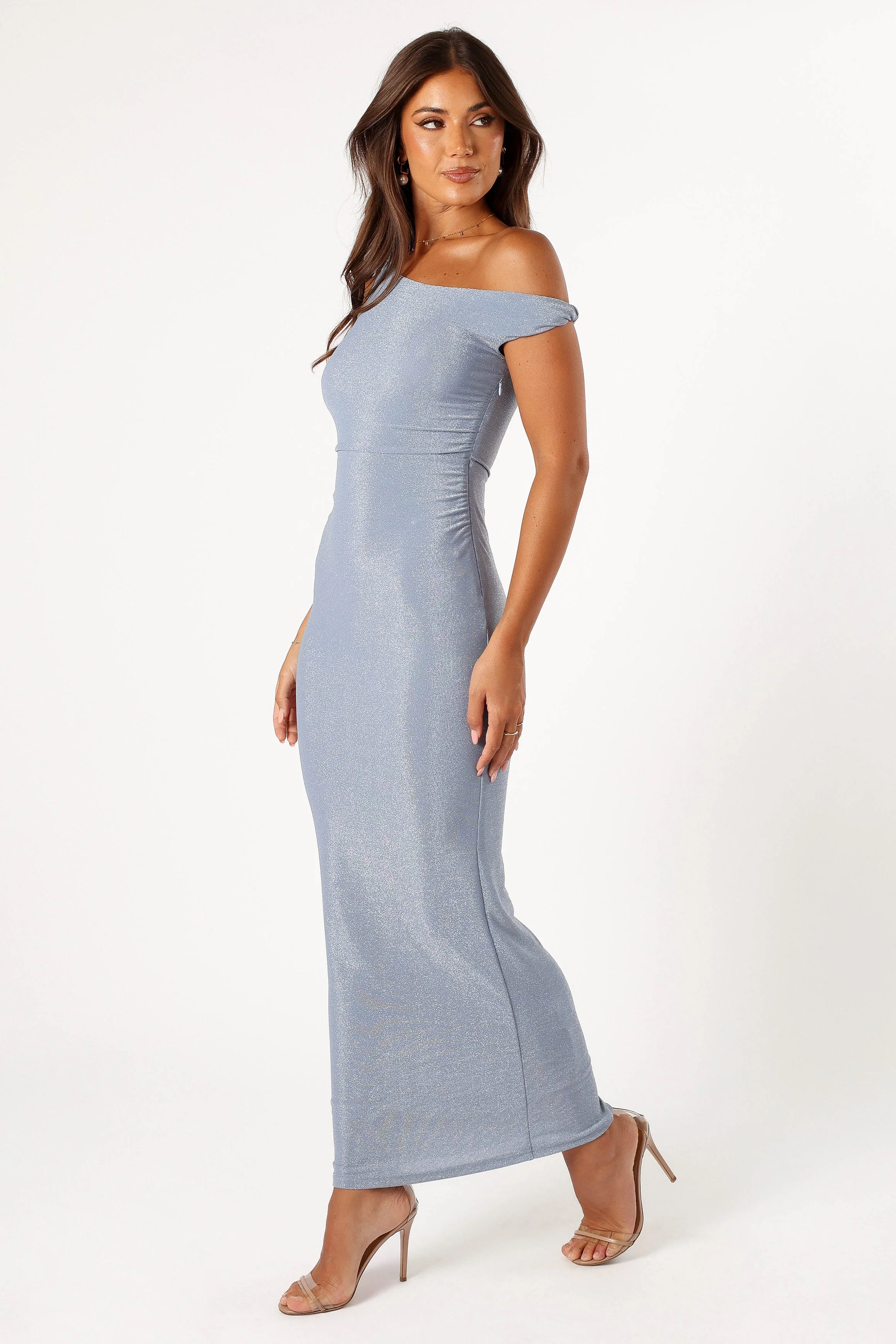 Sebastian Off Shoulder Maxi Dress - Blue