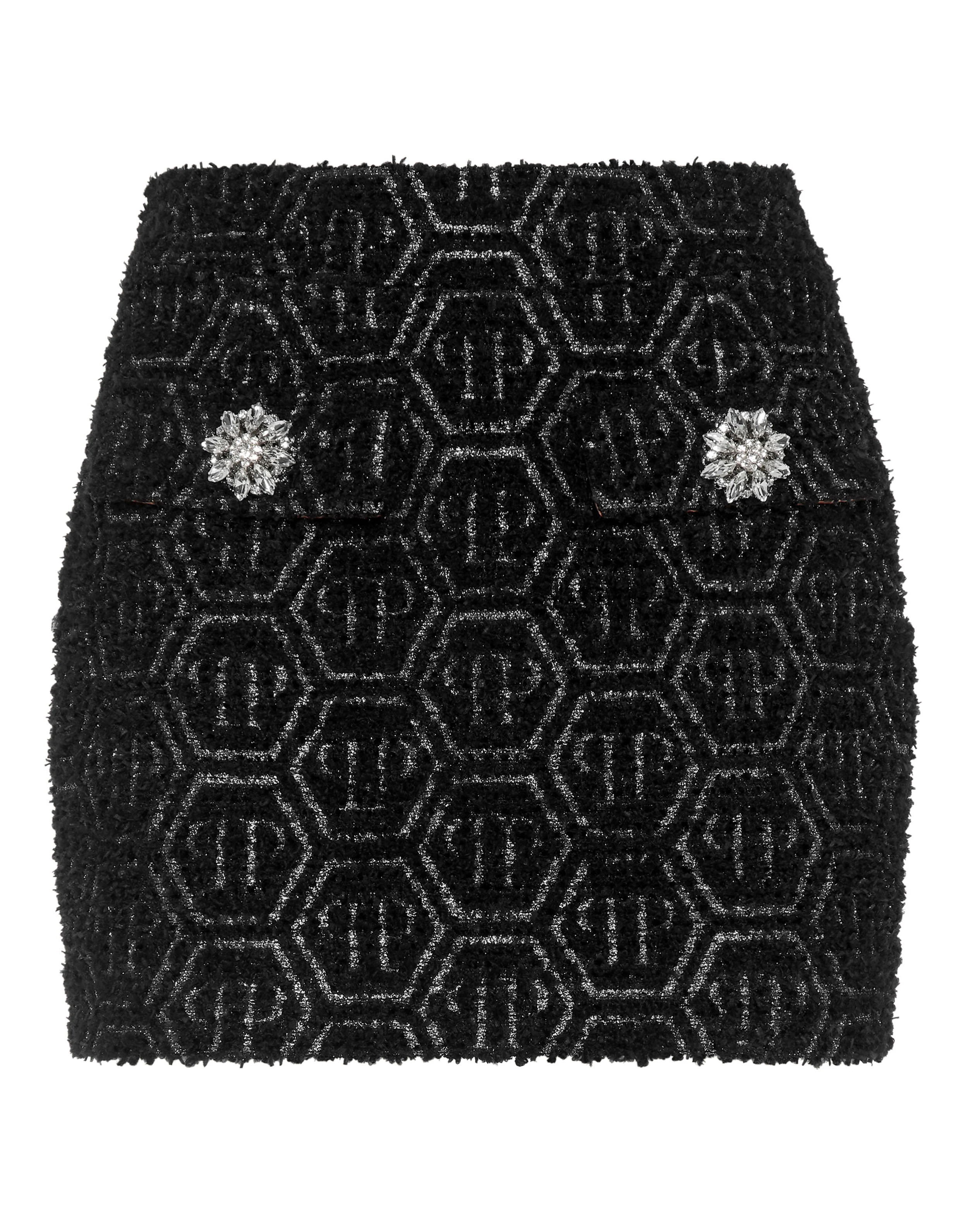 Tweed Mini Skirt Monogram