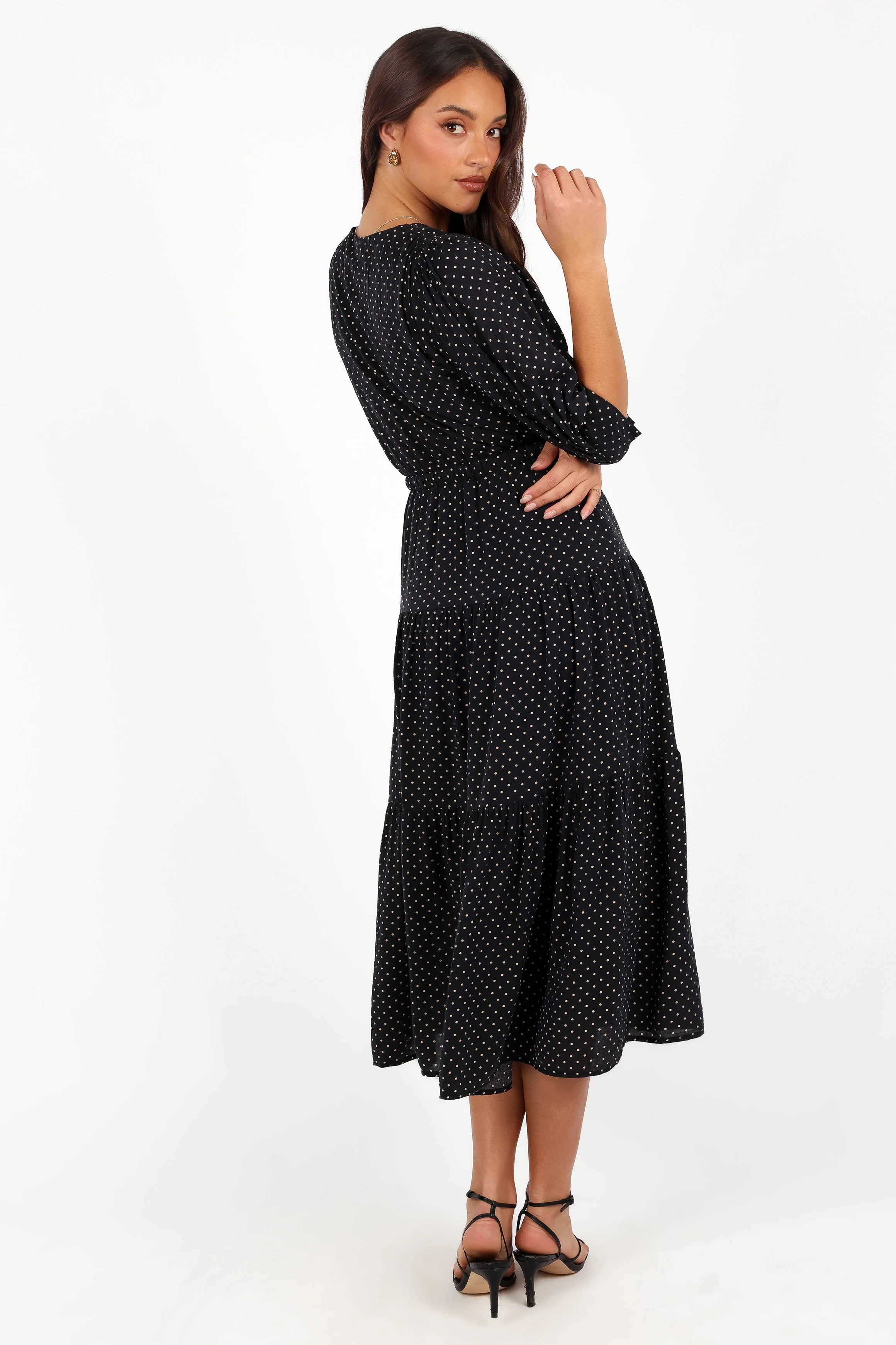Moscow Midi Dress - Black Polka Dot