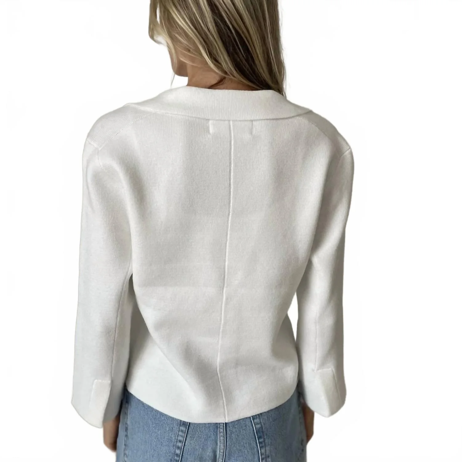 Louisa Knit Blazer In White