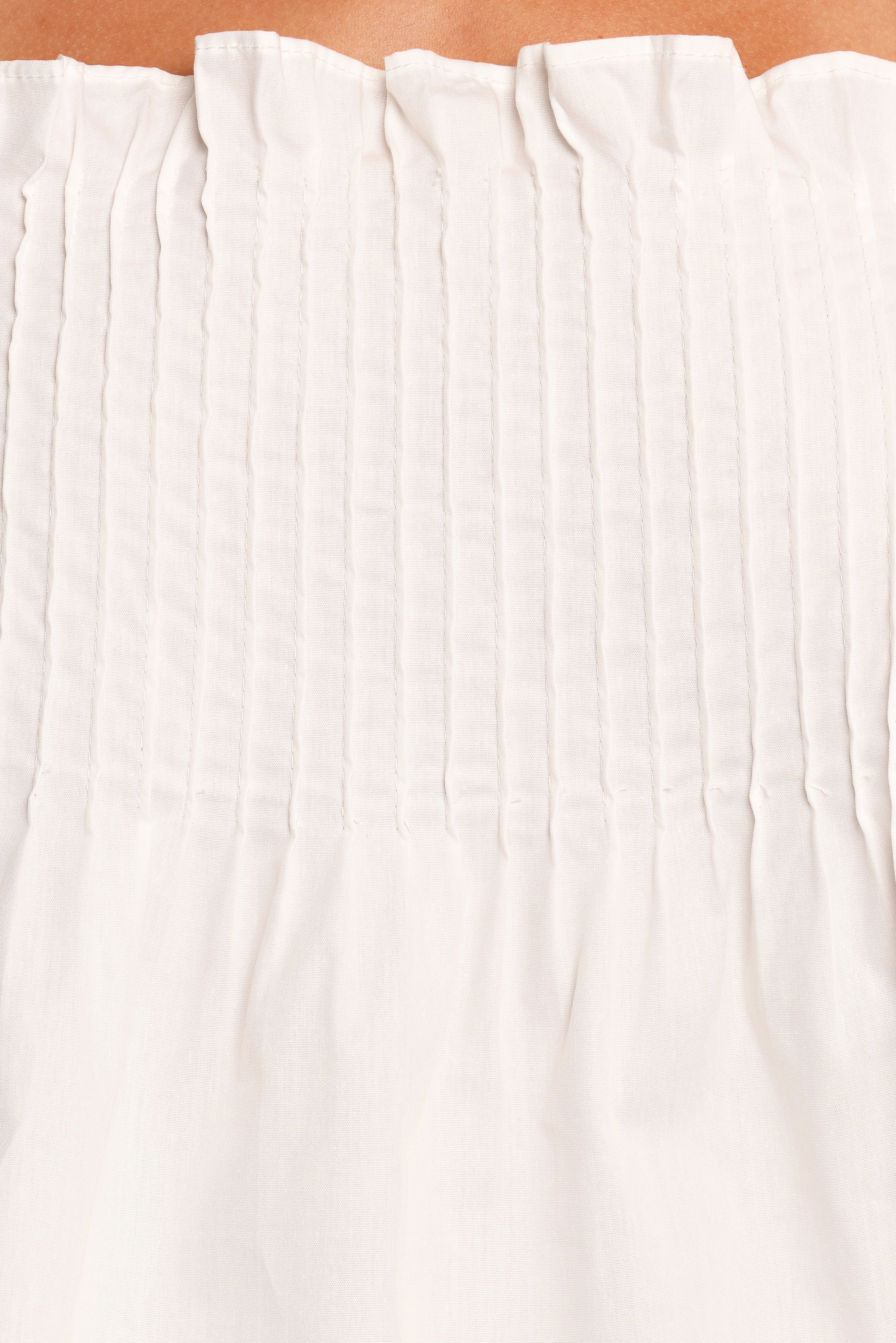 Carson Pleated Top - White