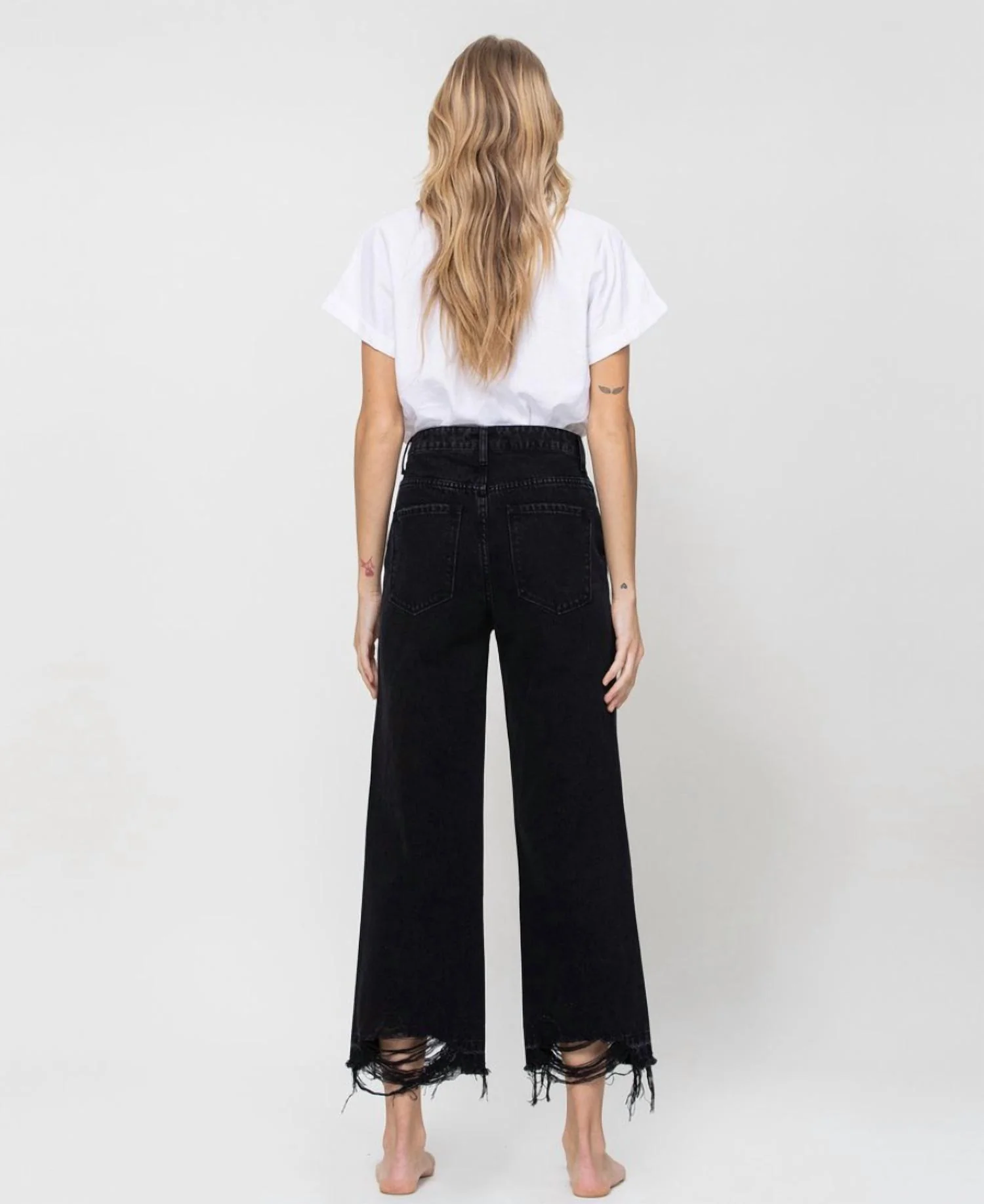 Super High Rise Wide Leg Jean In Black Night