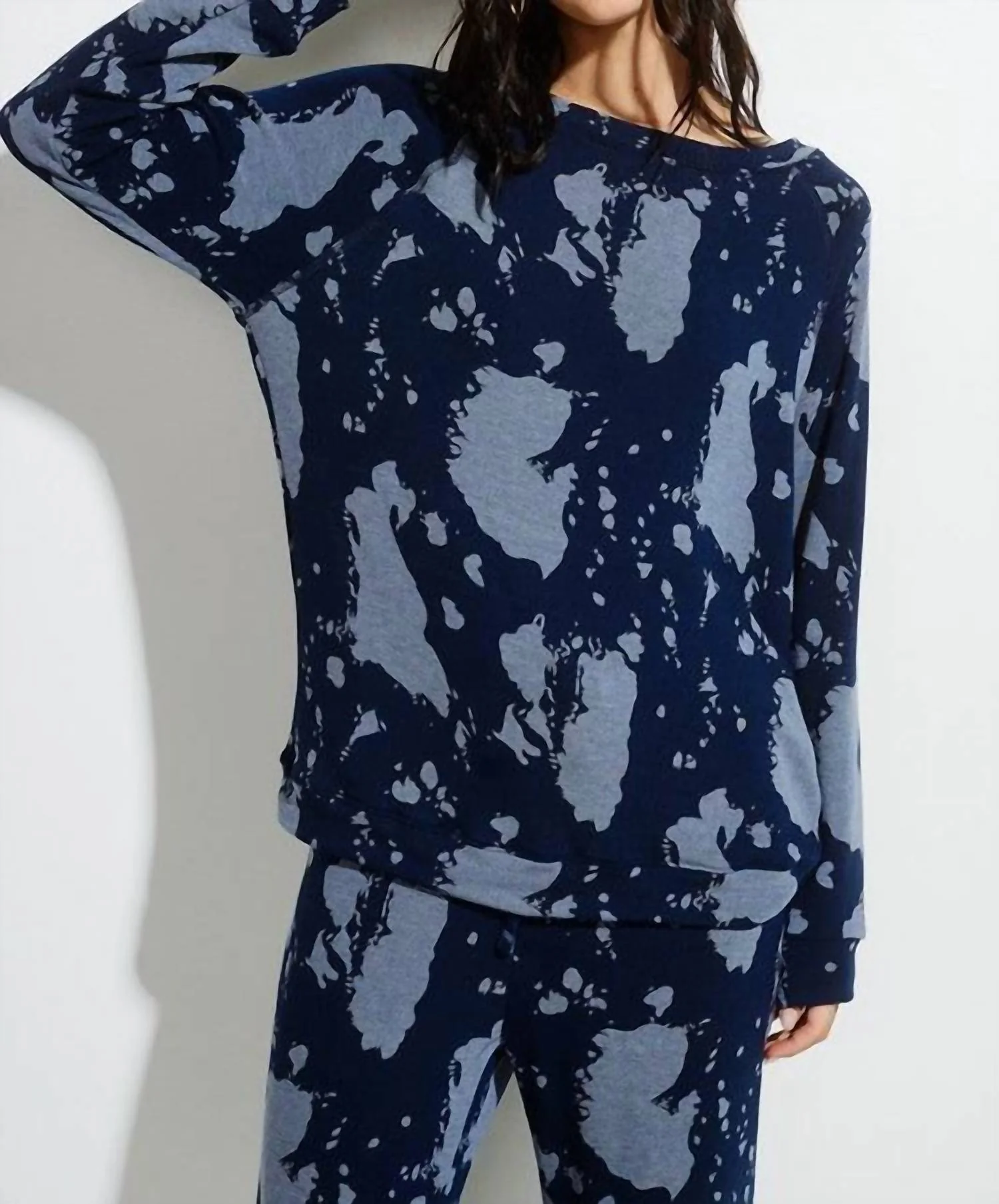 Tie Dye Loungewear Set In Charcoal