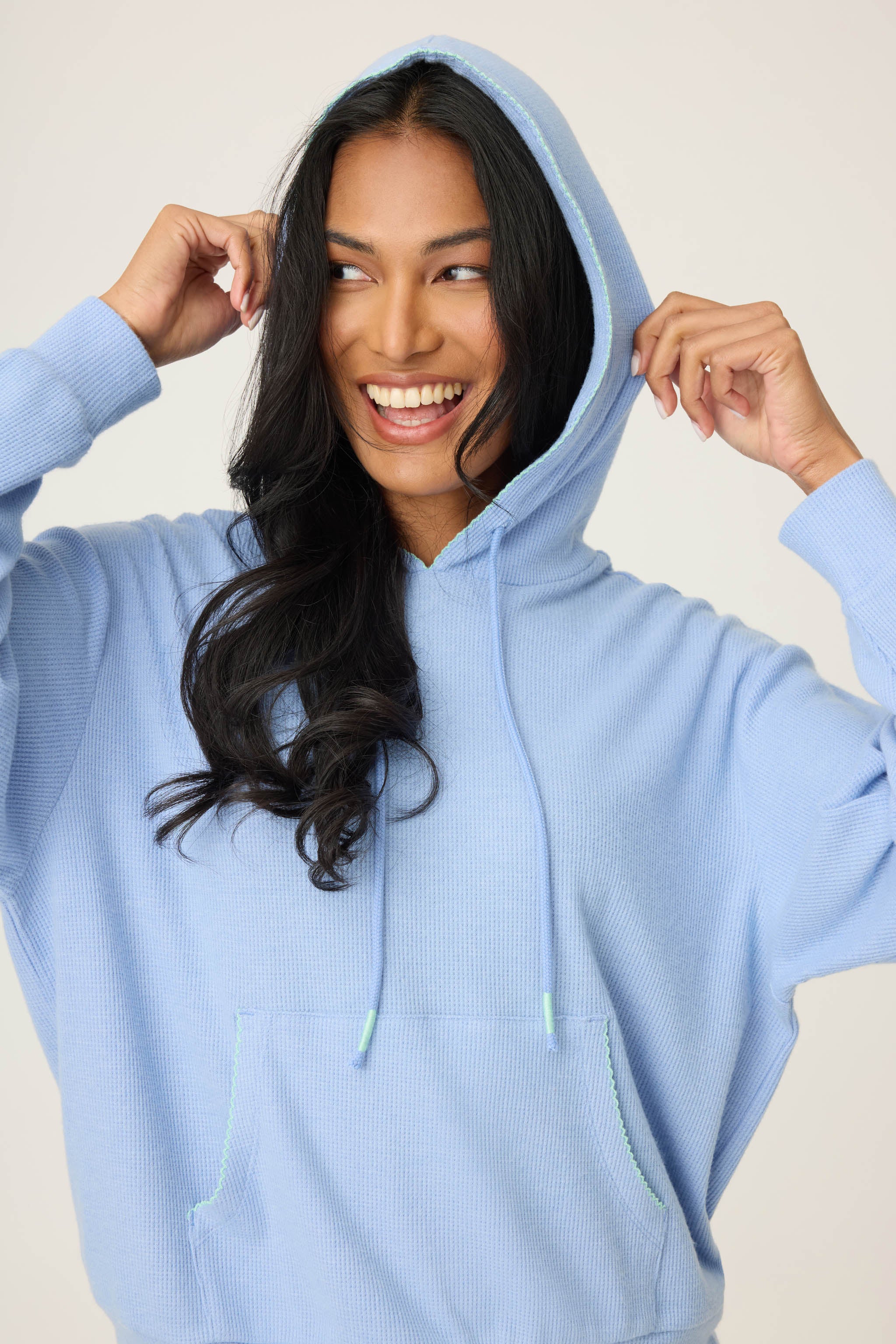 Vacay Vibes Baby Peachy Waffle Hoodie