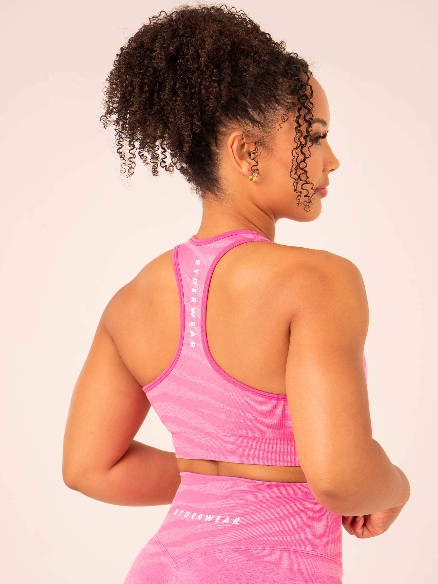 Zebra Seamless Sports Bra - Pink Zebra