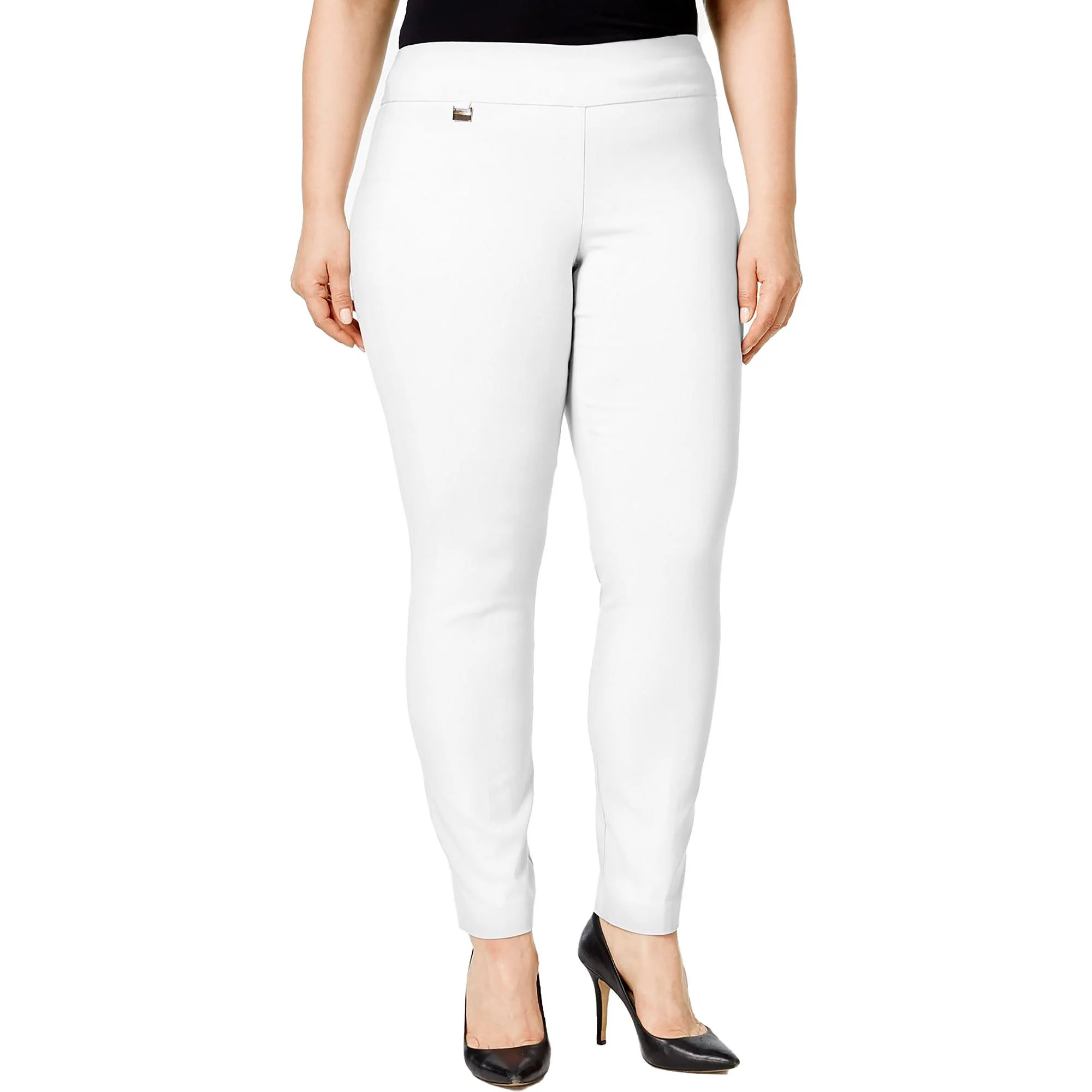 Plus Womens Tummy Control Petite Skinny Pants