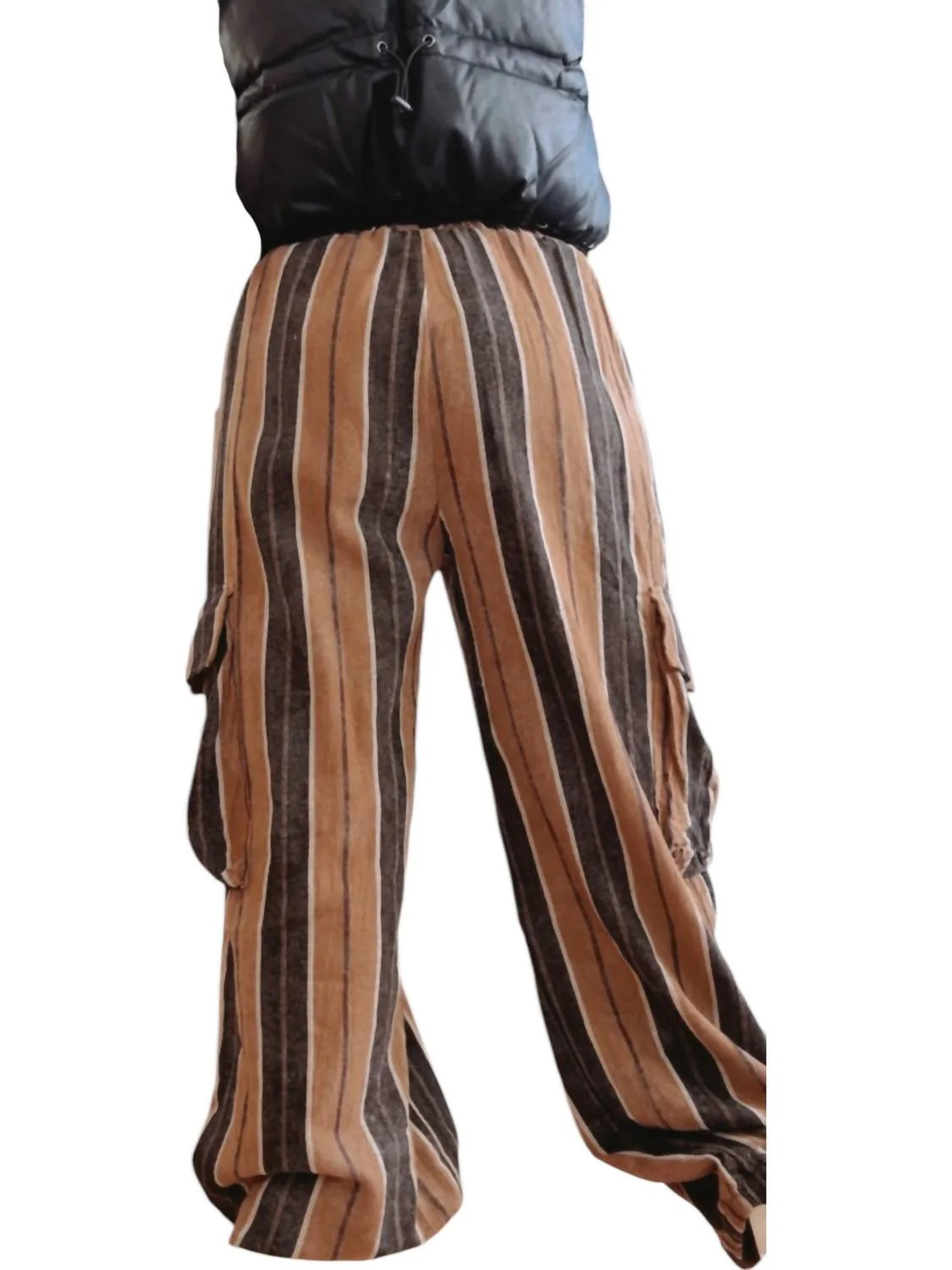 Walk The Line Striped Jogger In Brown