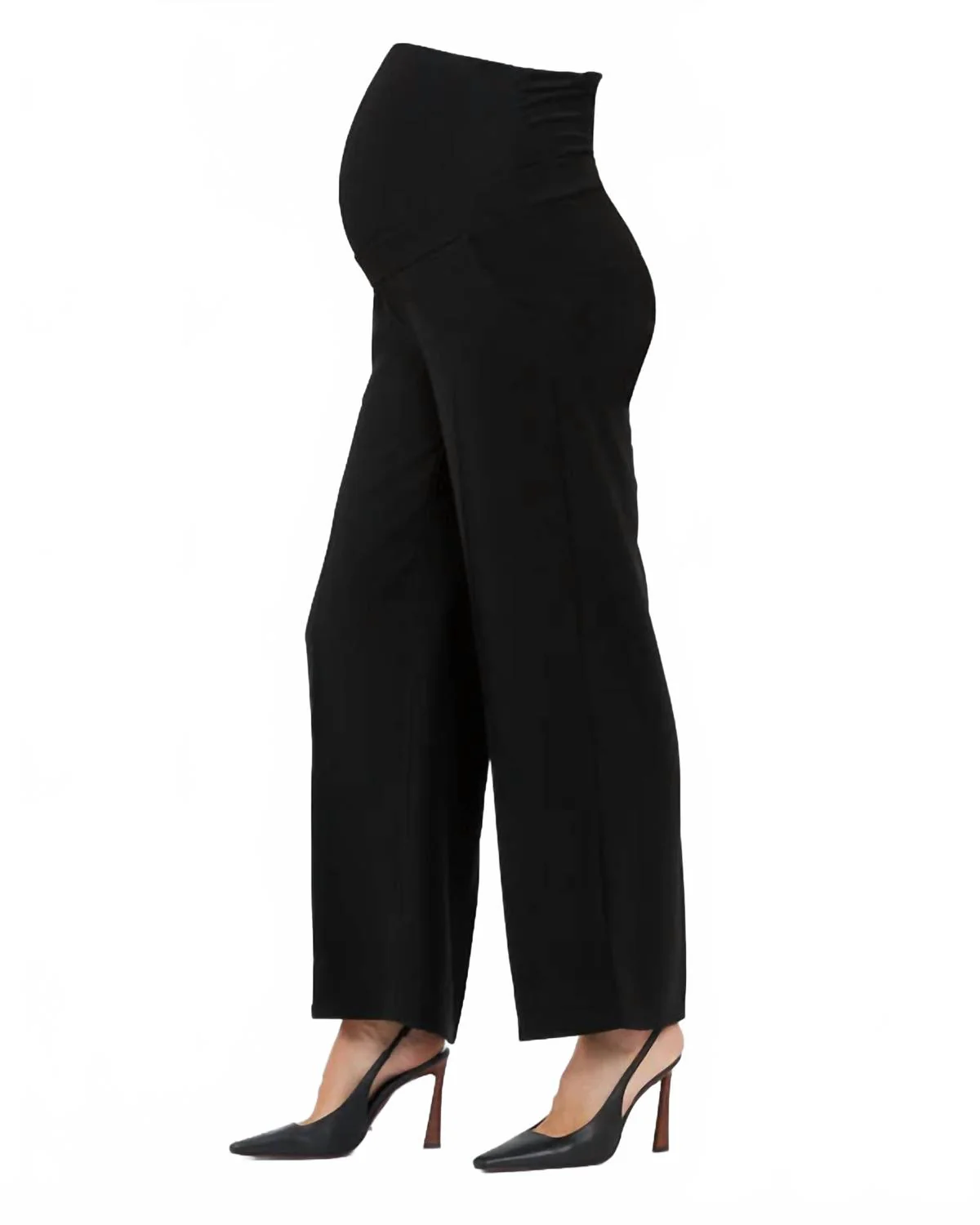 Alexa Maternity Wide Leg Pant In Black