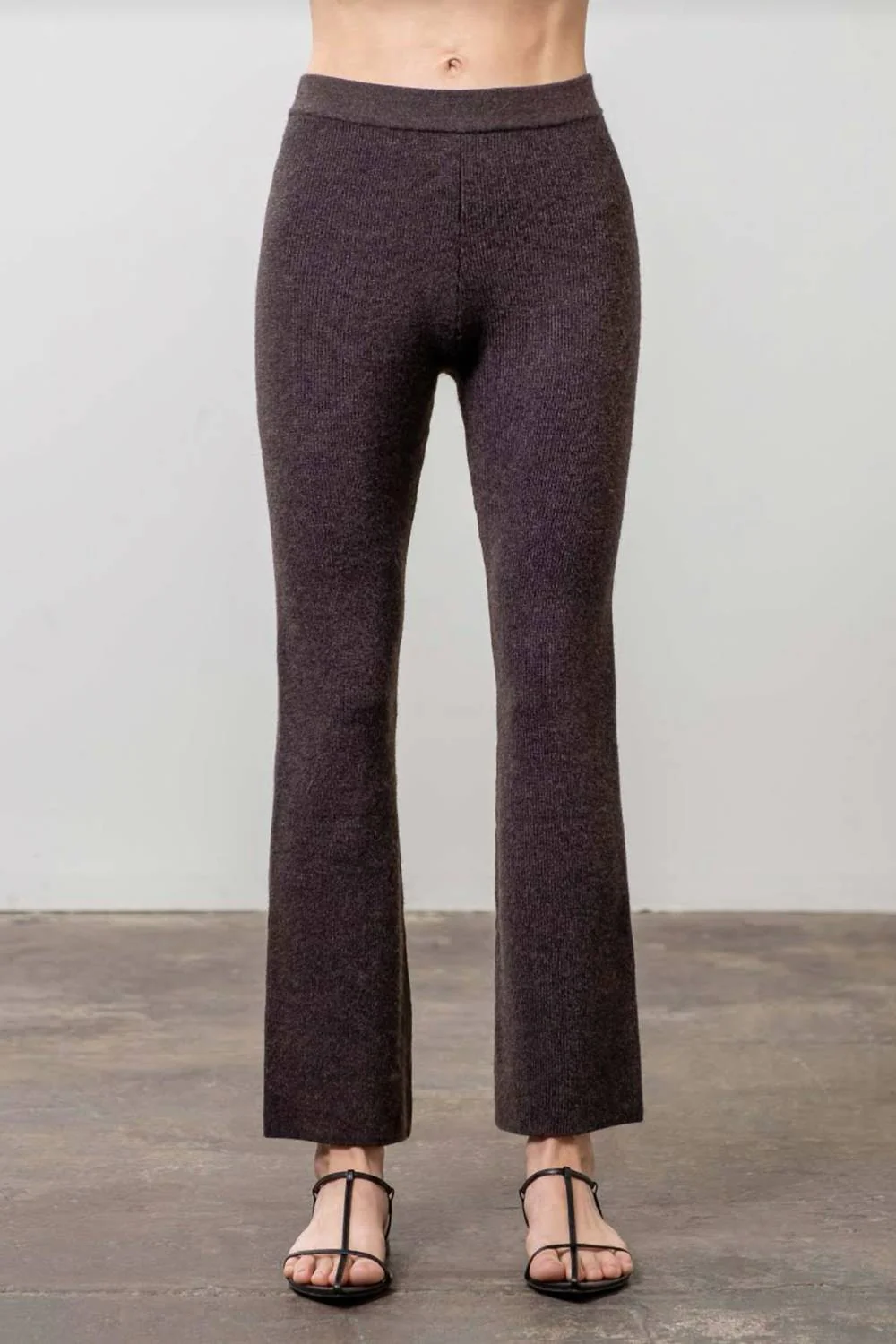 Textured Bell Bottoms In Charcoal
